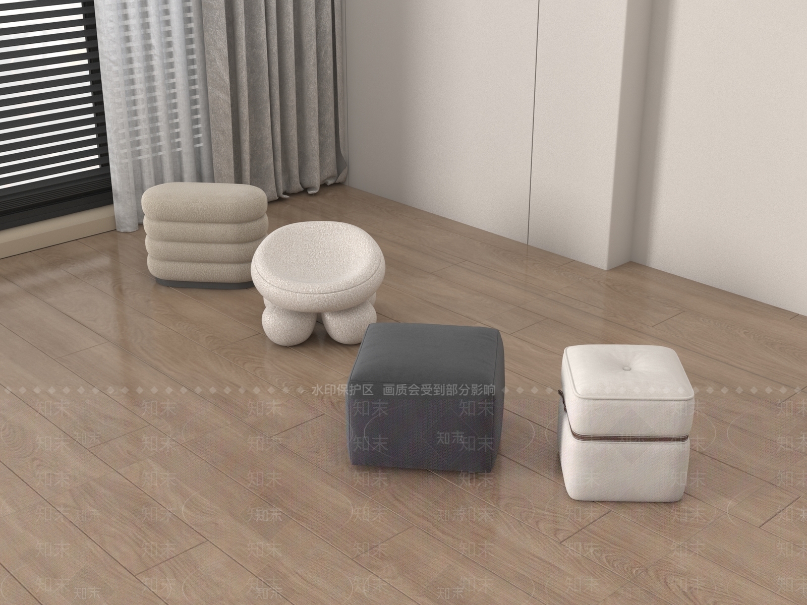 现代其他凳子SU模型下载【ID:1190406719】