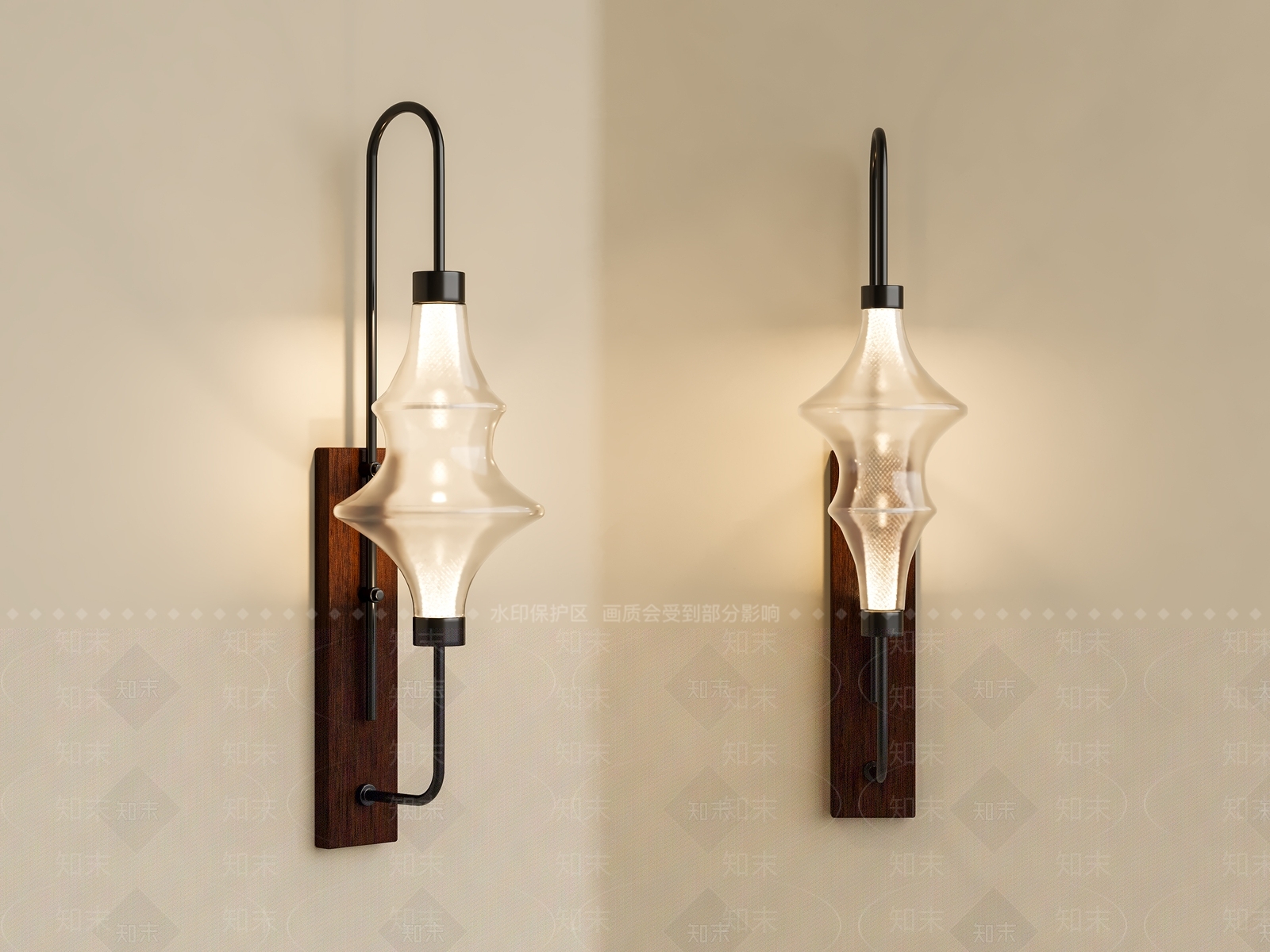 复古中古壁灯3D模型下载【ID:1190407339】