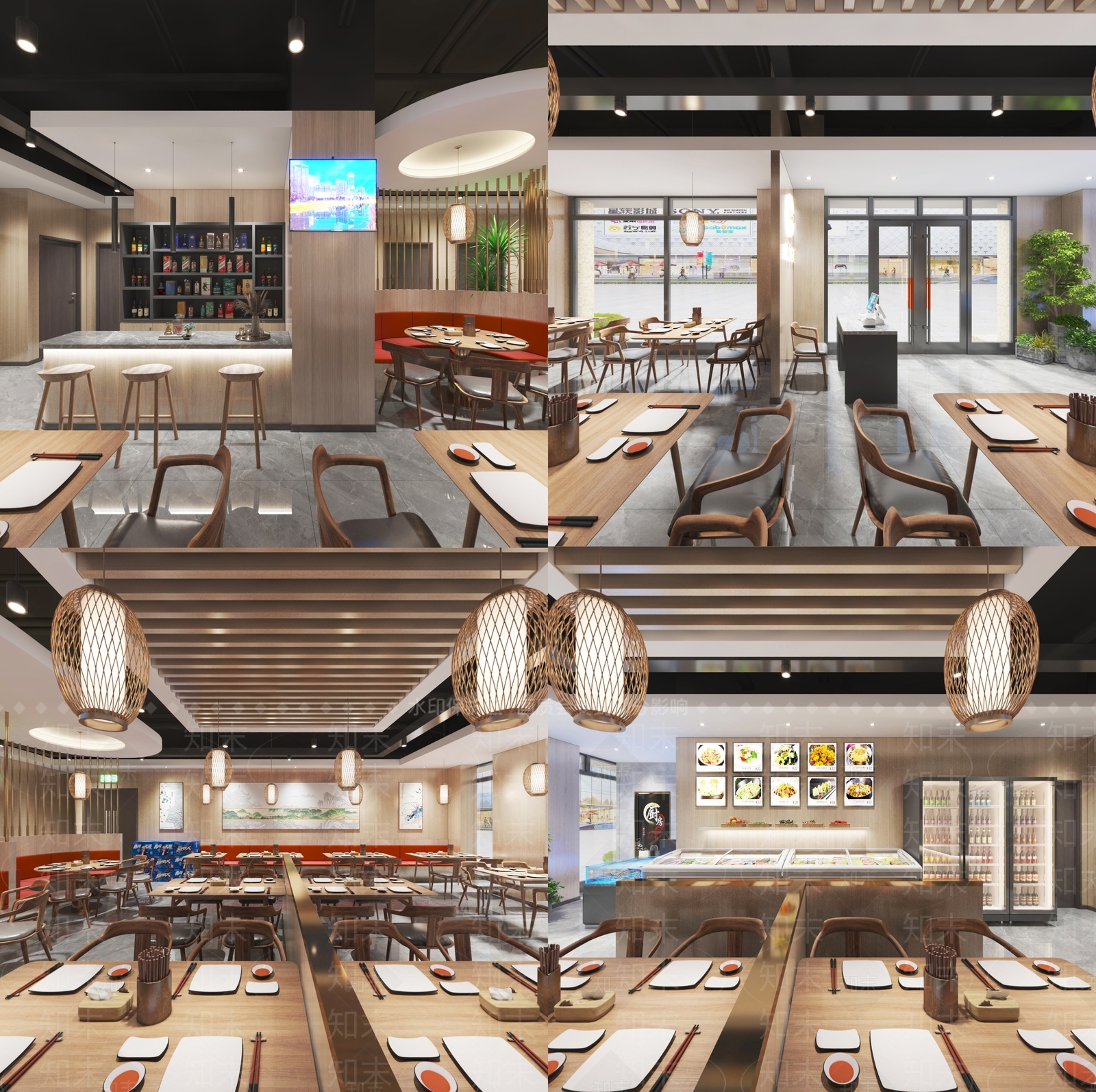 新中式中餐厅3D模型下载【ID:1190408312】