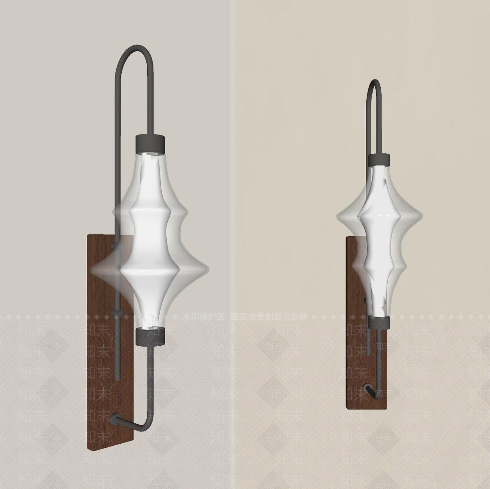 复古中古壁灯SU模型下载【ID:1190408200】