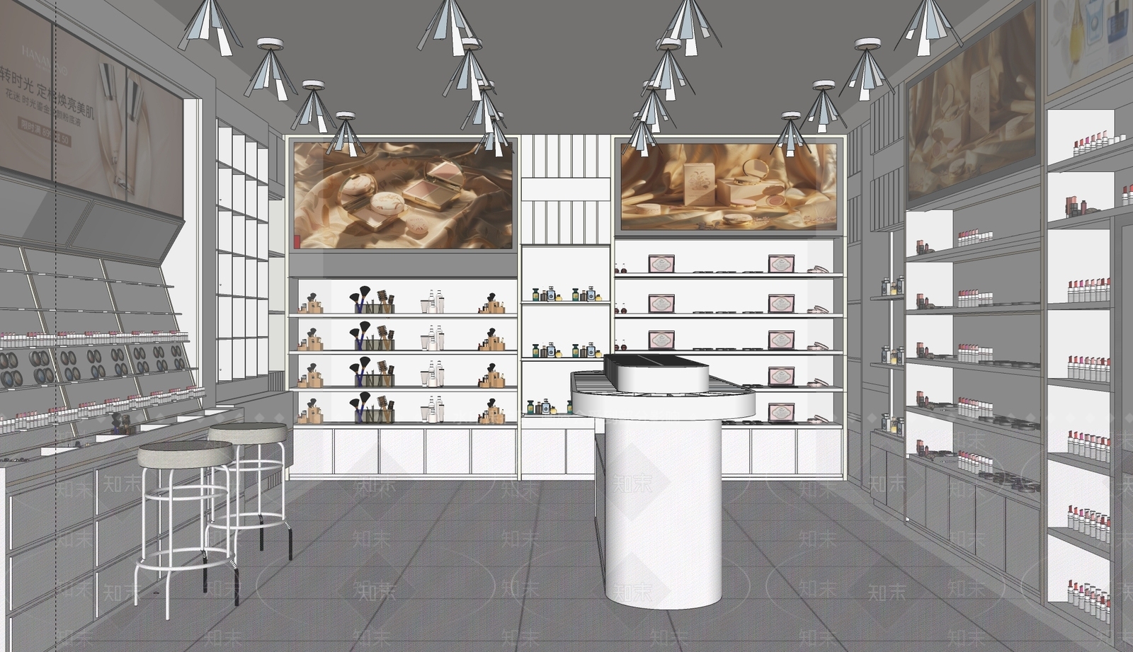 现代美妆店SU模型下载【ID:1190408551】