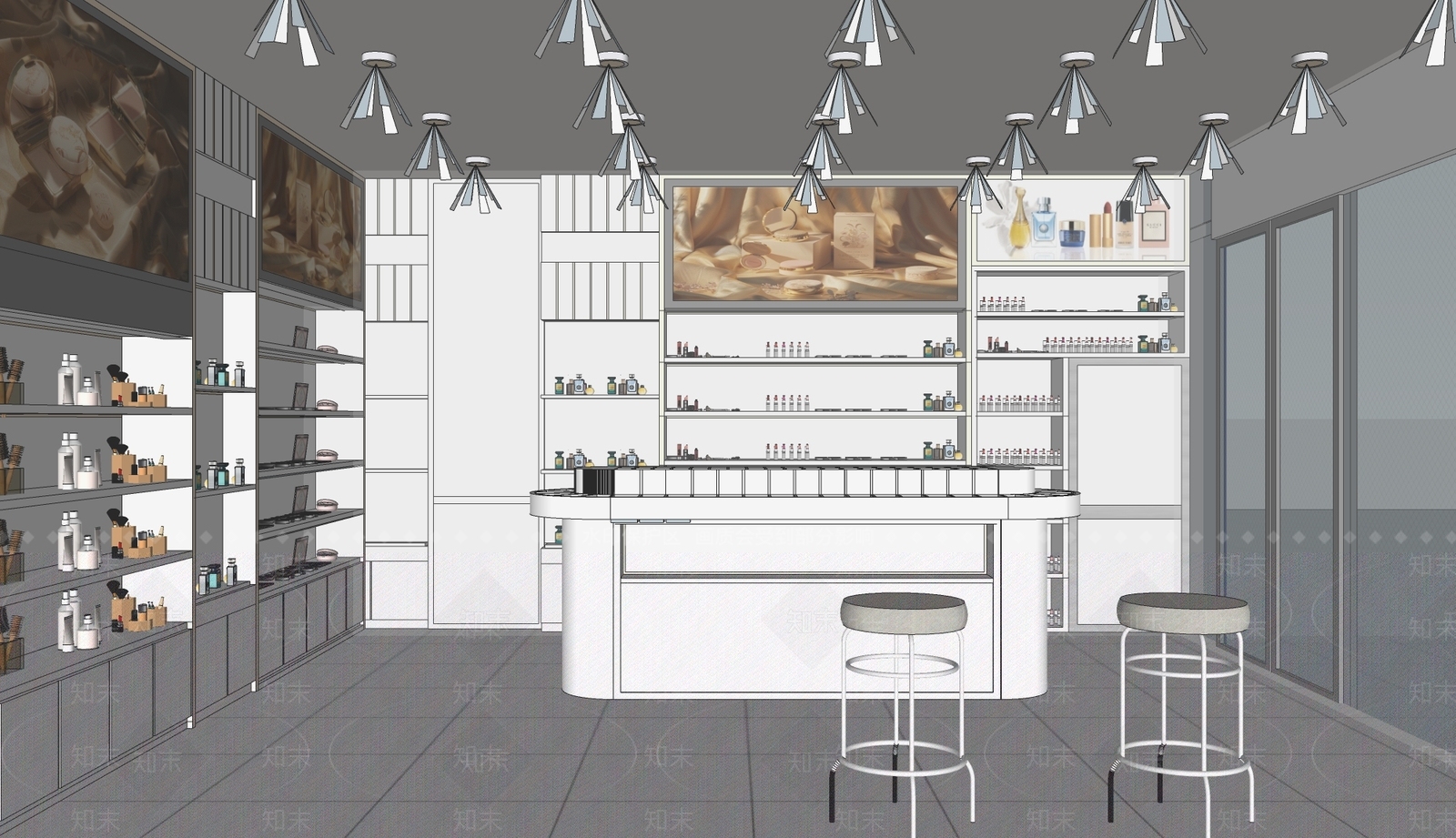现代美妆店SU模型下载【ID:1190408551】