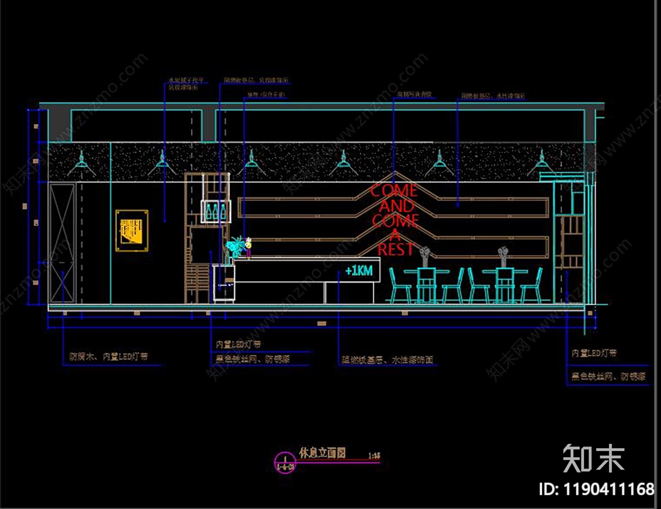 现代健身房cad施工图下载【ID:1190411168】
