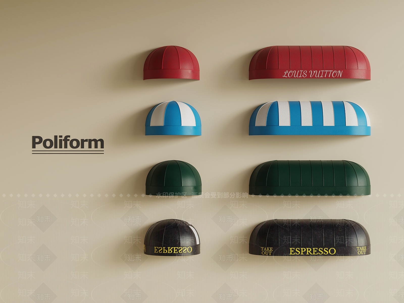 现代遮阳棚3D模型下载【ID:1190411707】