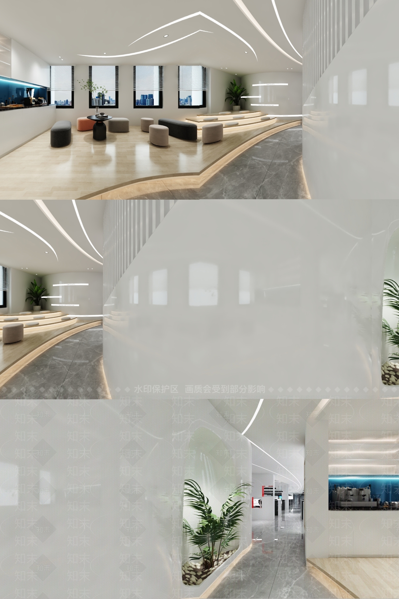 现代办公大厅3D模型下载【ID:1190412190】