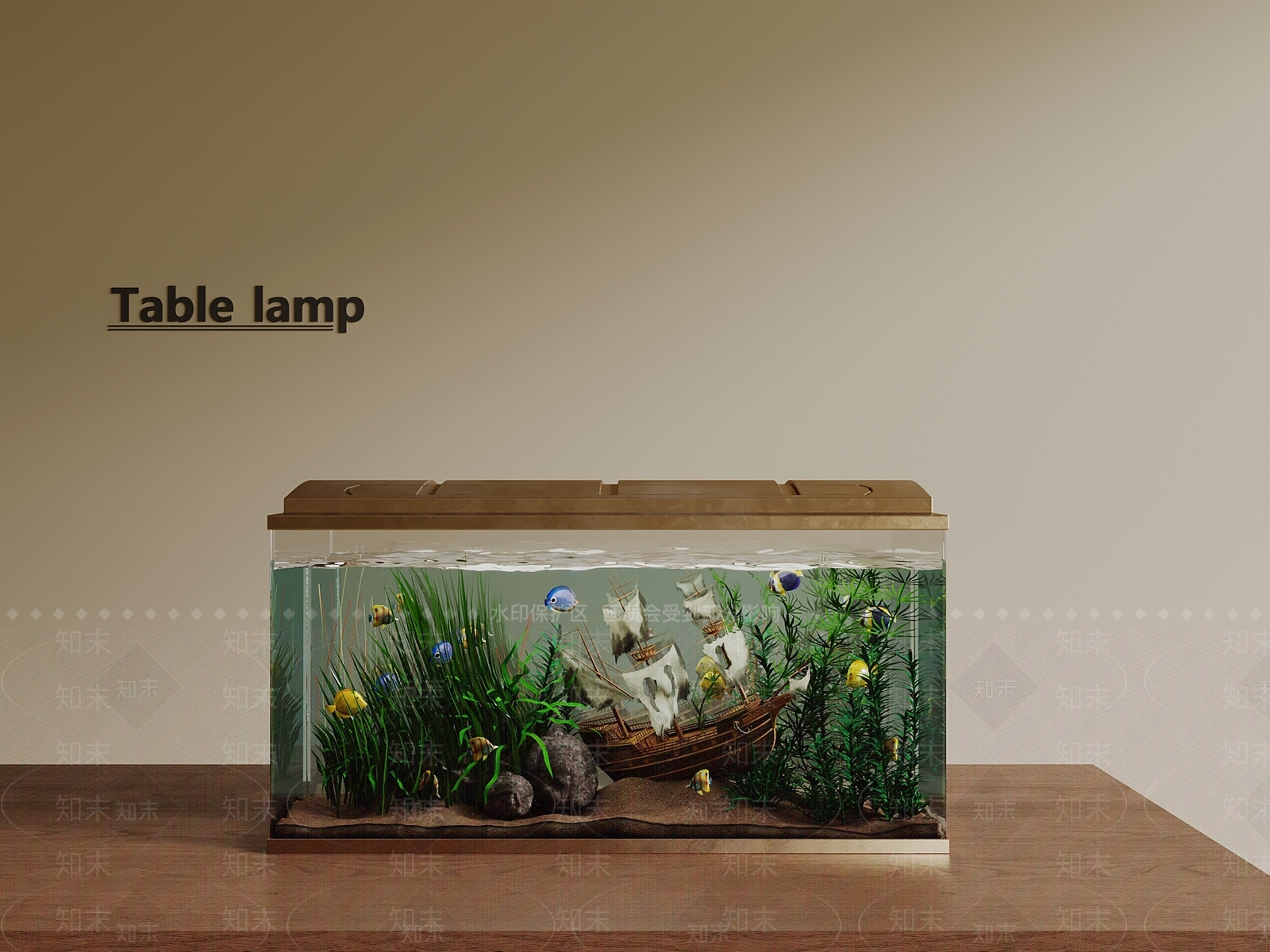 现代鱼缸SU模型下载【ID:1190413187】