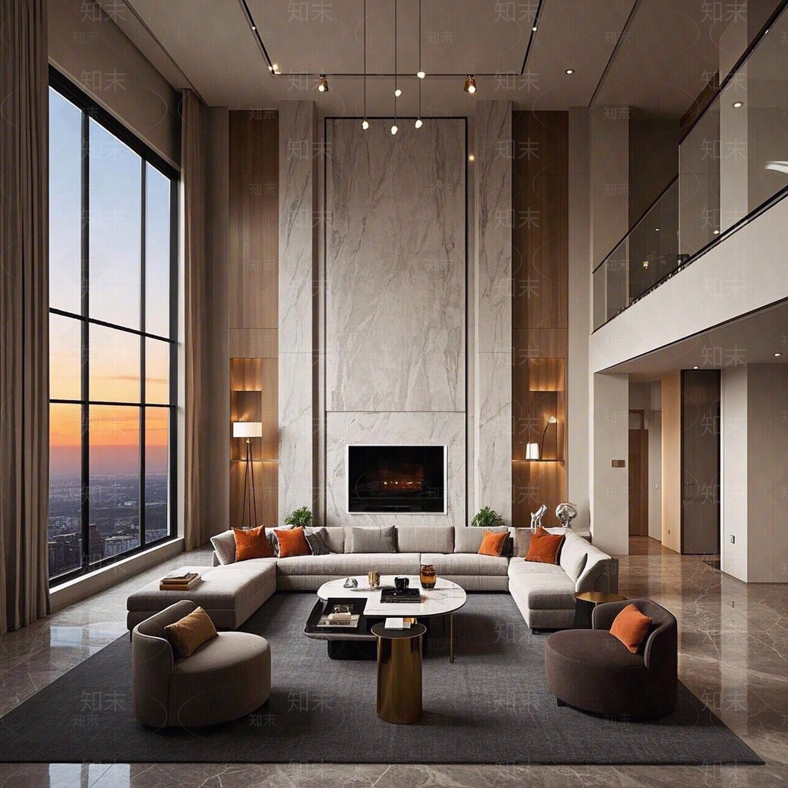 现代轻奢客厅贴图下载【ID:1190413515】