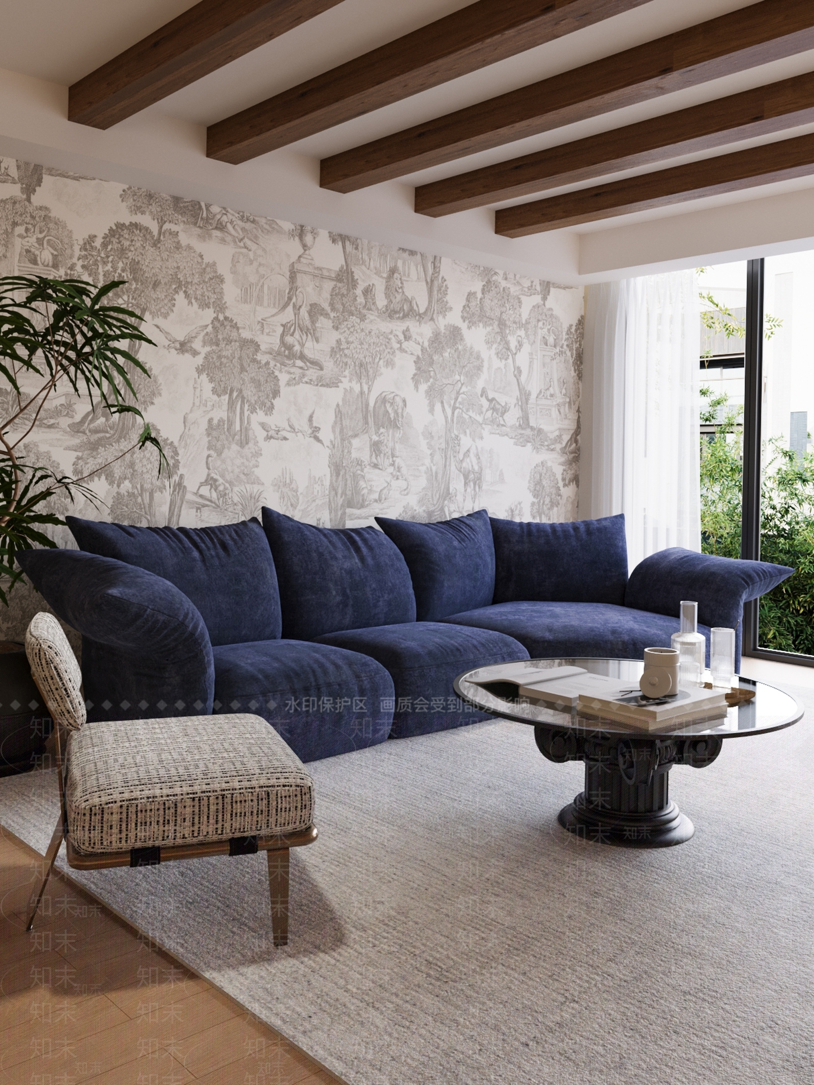 欧式复古家居客厅3D模型下载【ID:1190416162】