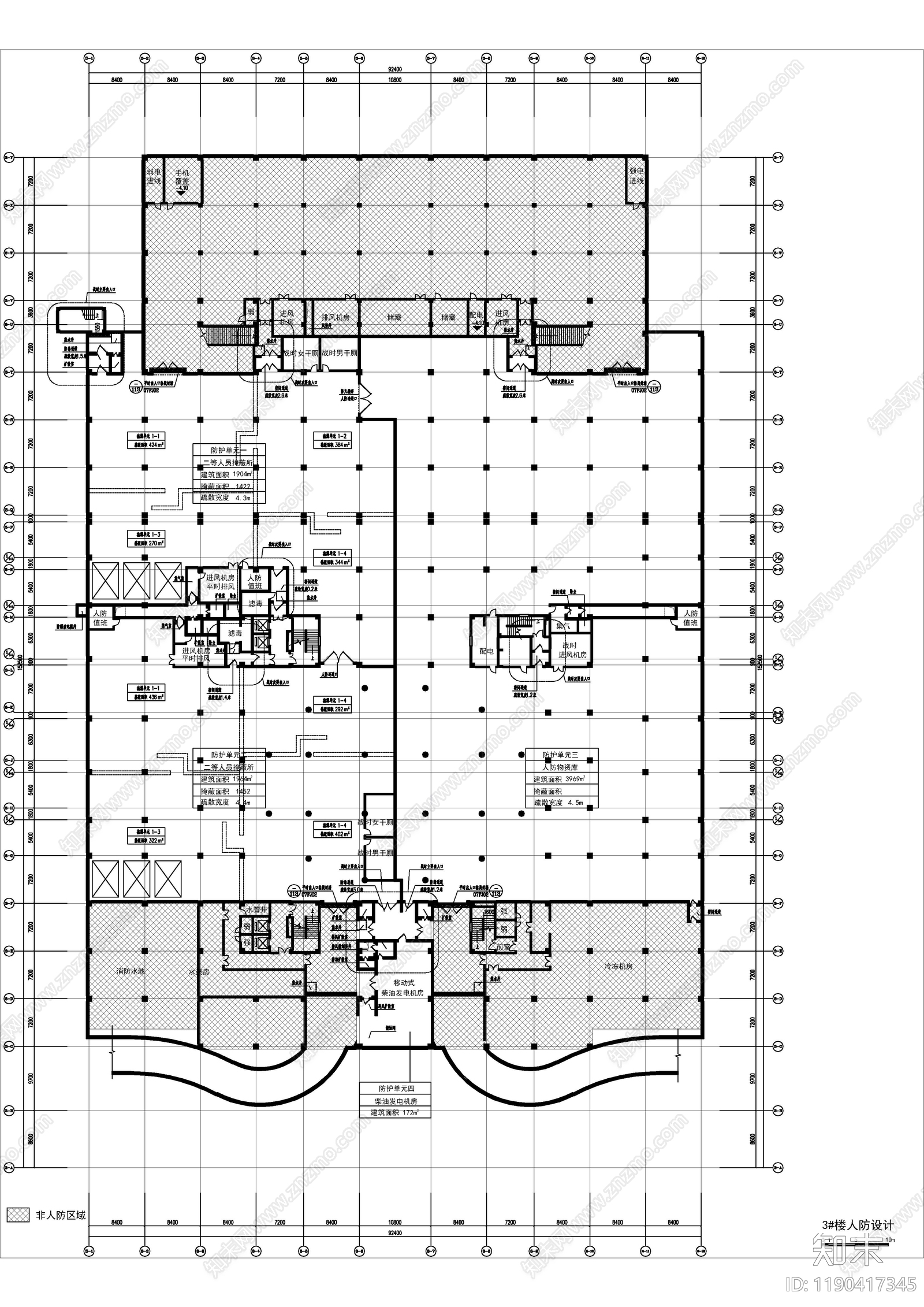 现代图书馆建筑cad施工图下载【ID:1190417345】