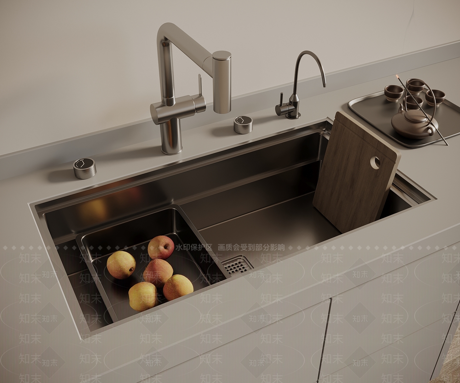 现代轻奢水槽SU模型下载【ID:1190417718】