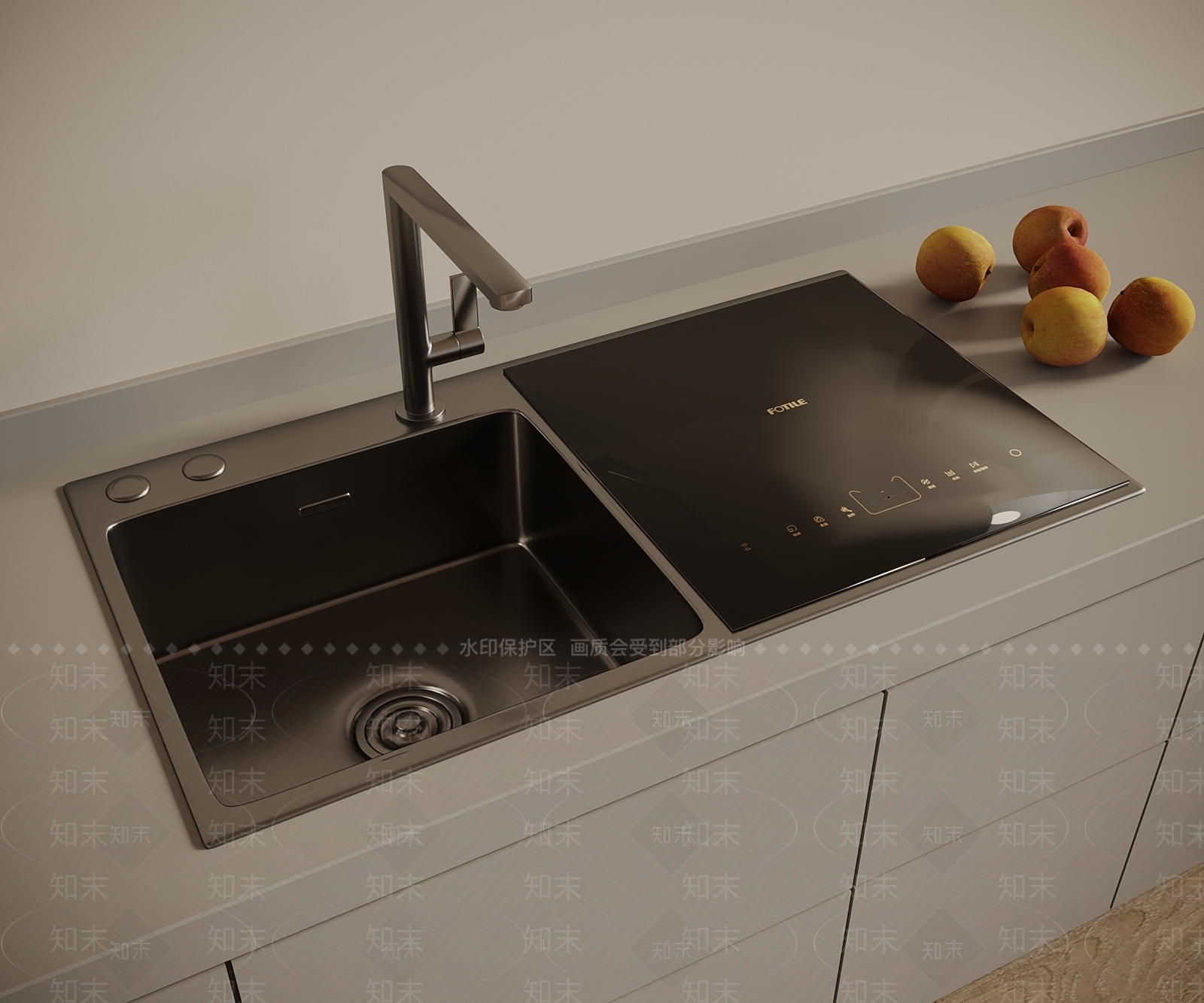 现代轻奢水槽SU模型下载【ID:1190417890】