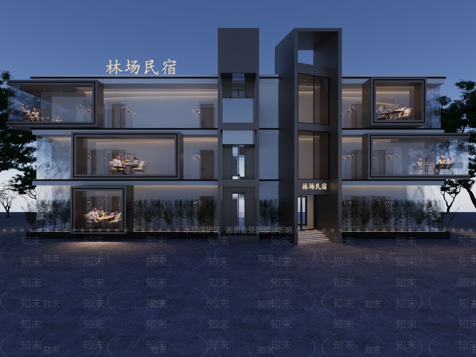 现代民宿3D模型下载【ID:1190418831】