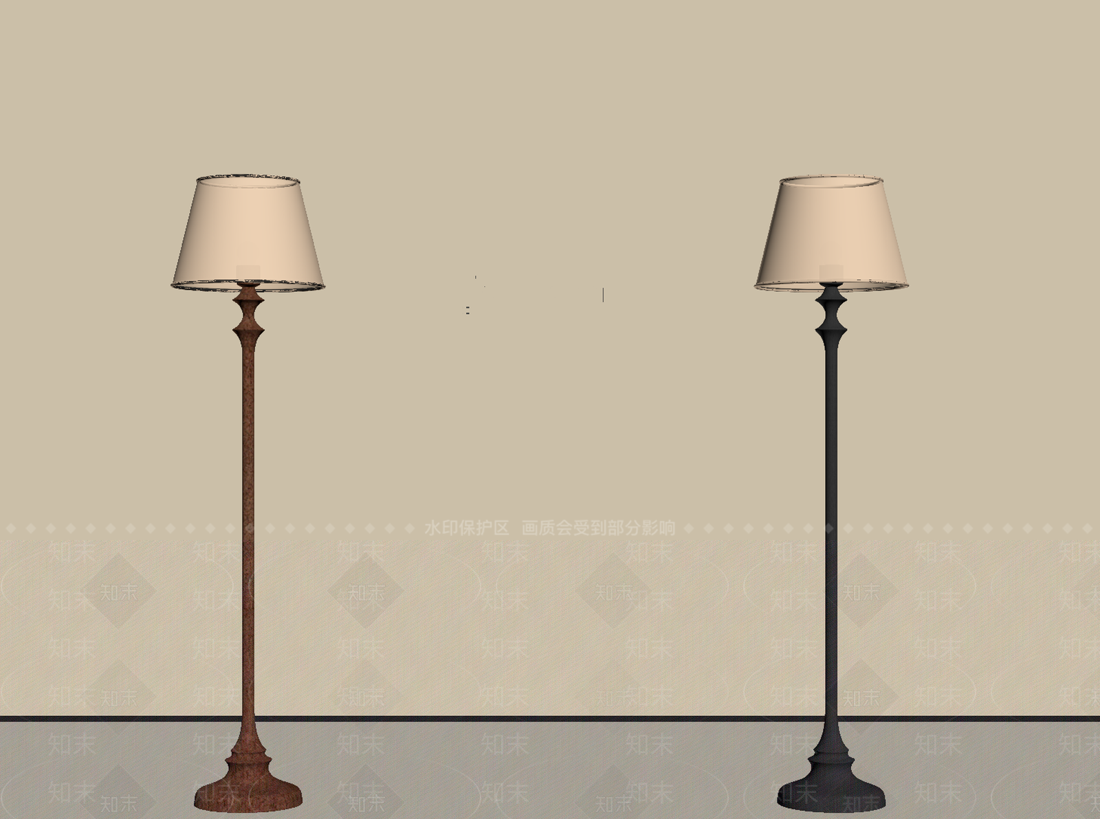中古落地灯SU模型下载【ID:1190419270】