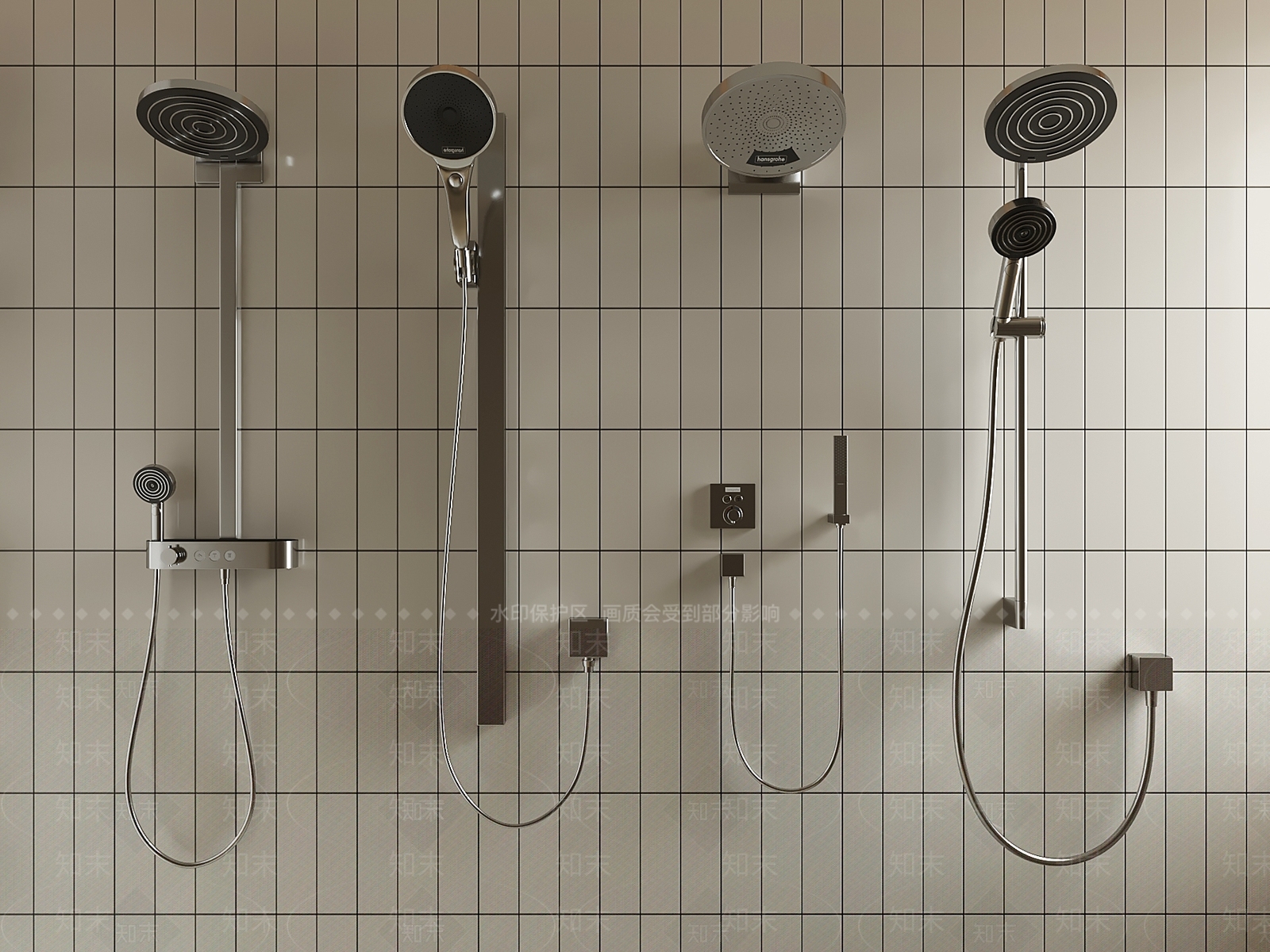 淋浴花洒SU模型下载【ID:1190419336】