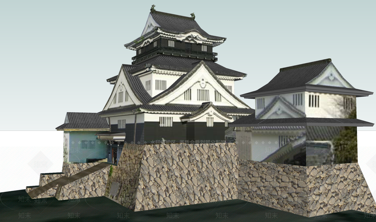 日式古建筑SU模型下载【ID:1190422592】