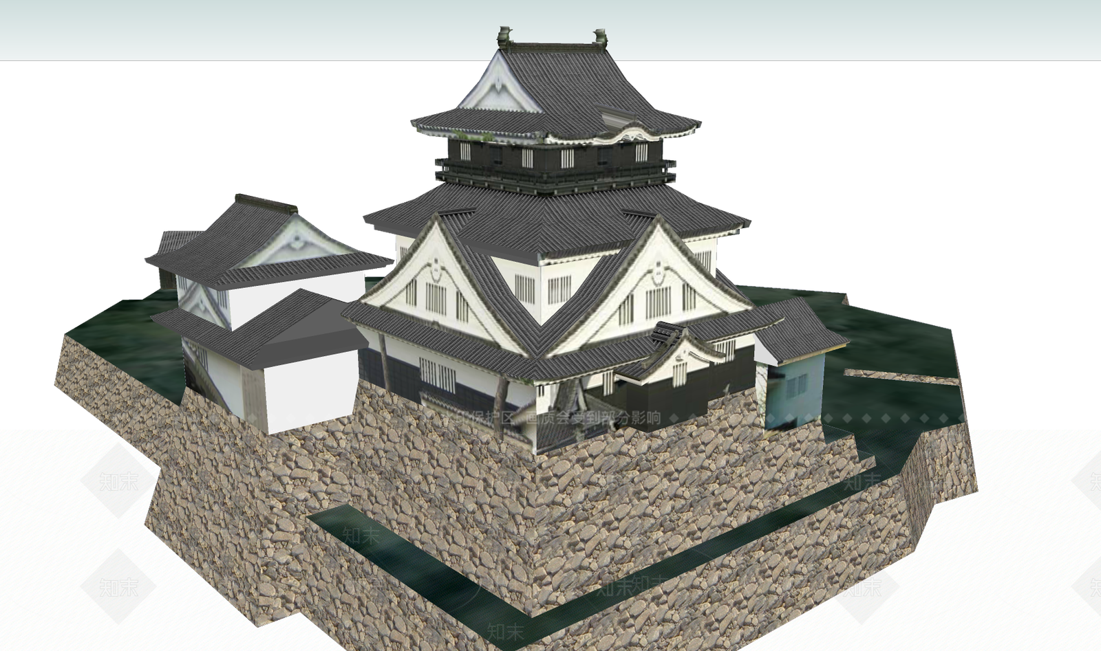 日式古建筑SU模型下载【ID:1190422592】