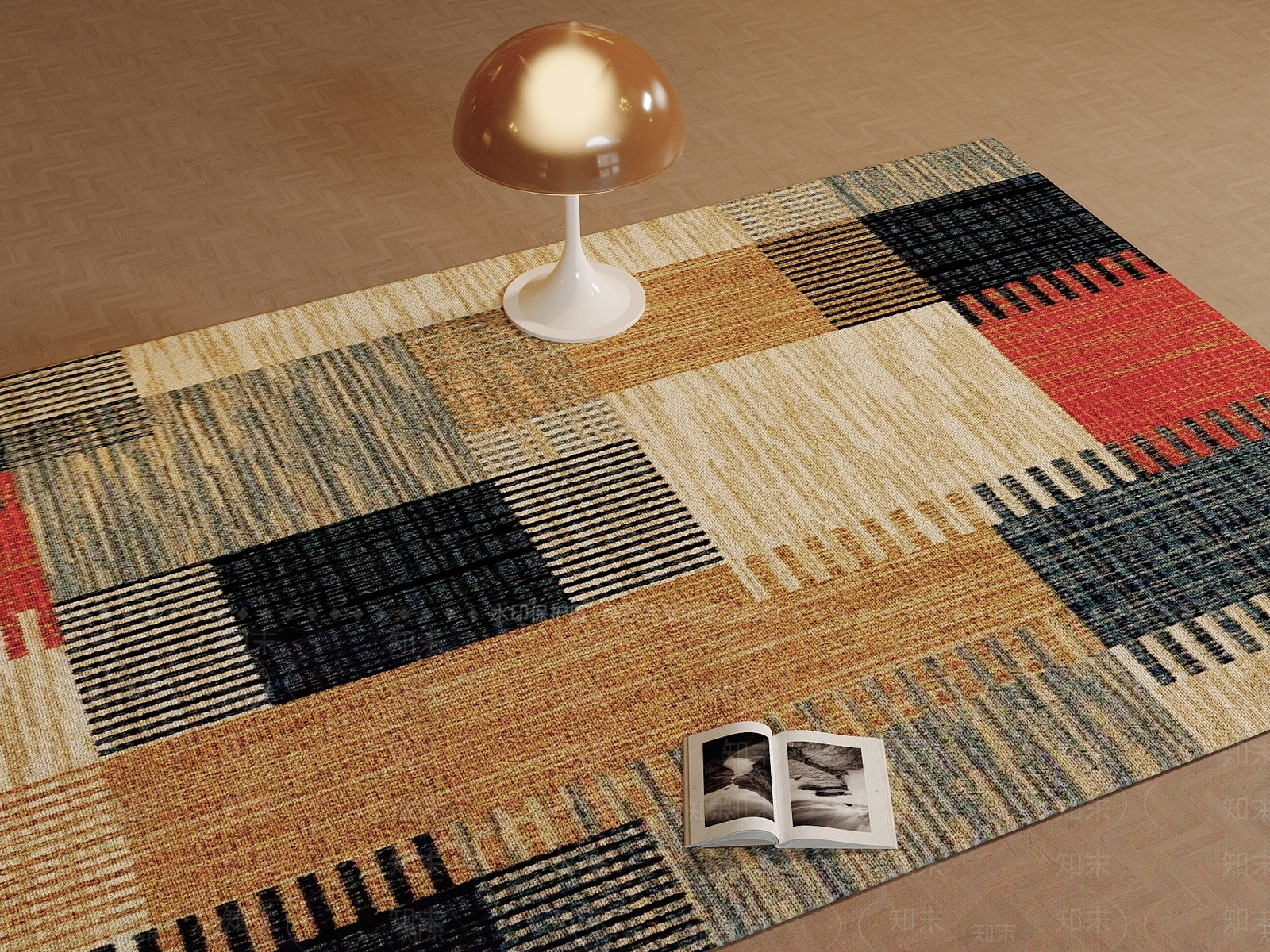 法式美式地毯3D模型下载【ID:1190422936】