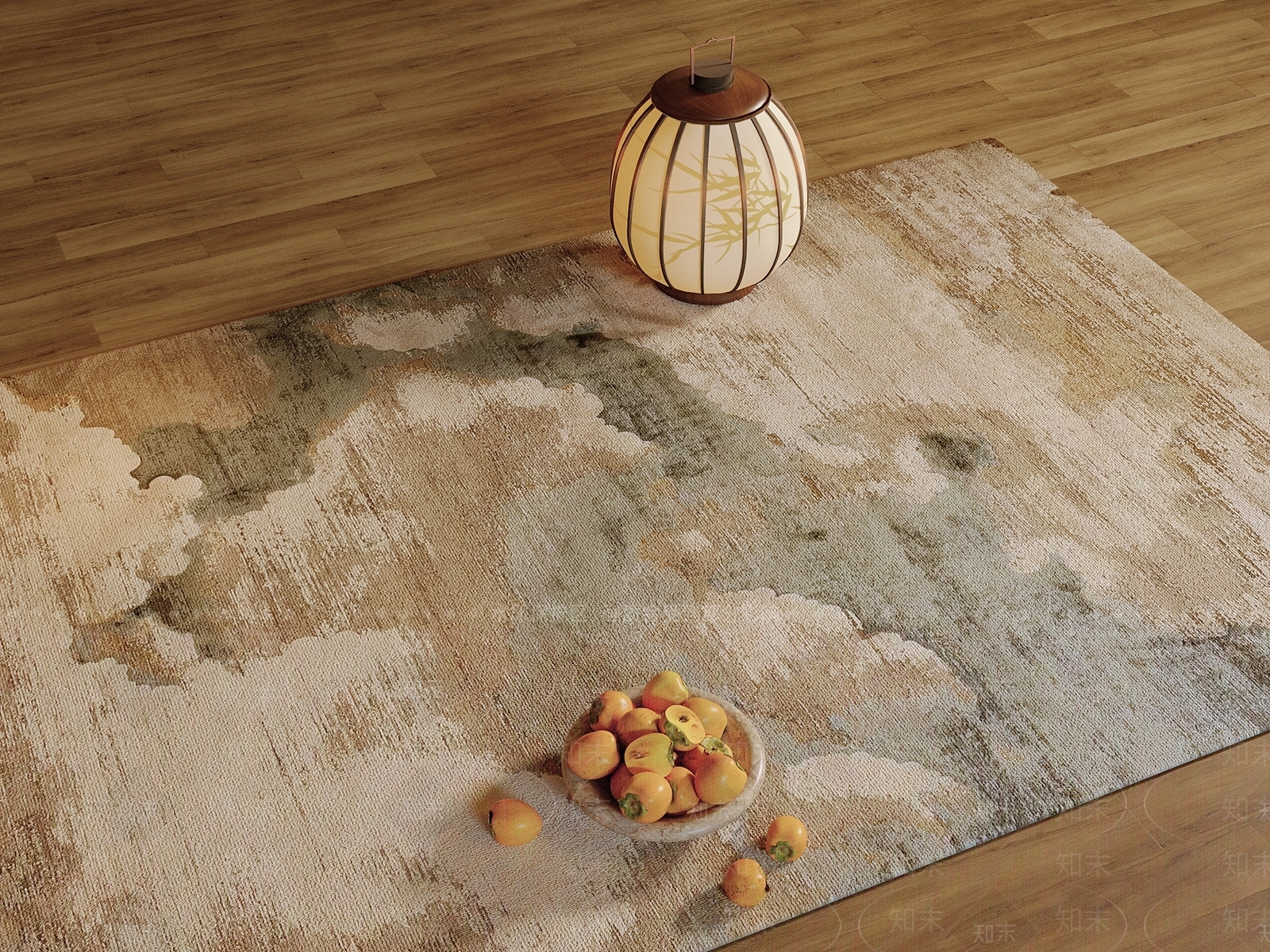 新中式中式地毯3D模型下载【ID:1190423098】