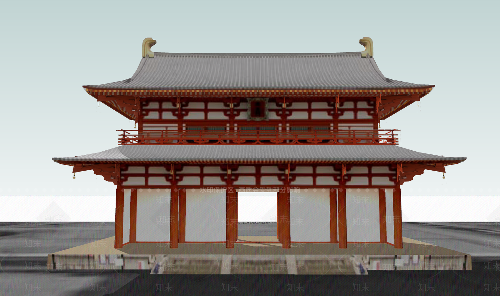 日式古建筑SU模型下载【ID:1190423158】