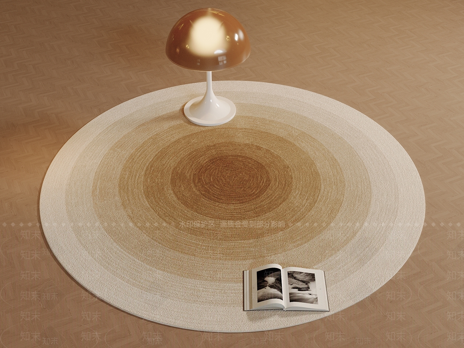 现代简约圆形地毯SU模型下载【ID:1190426000】