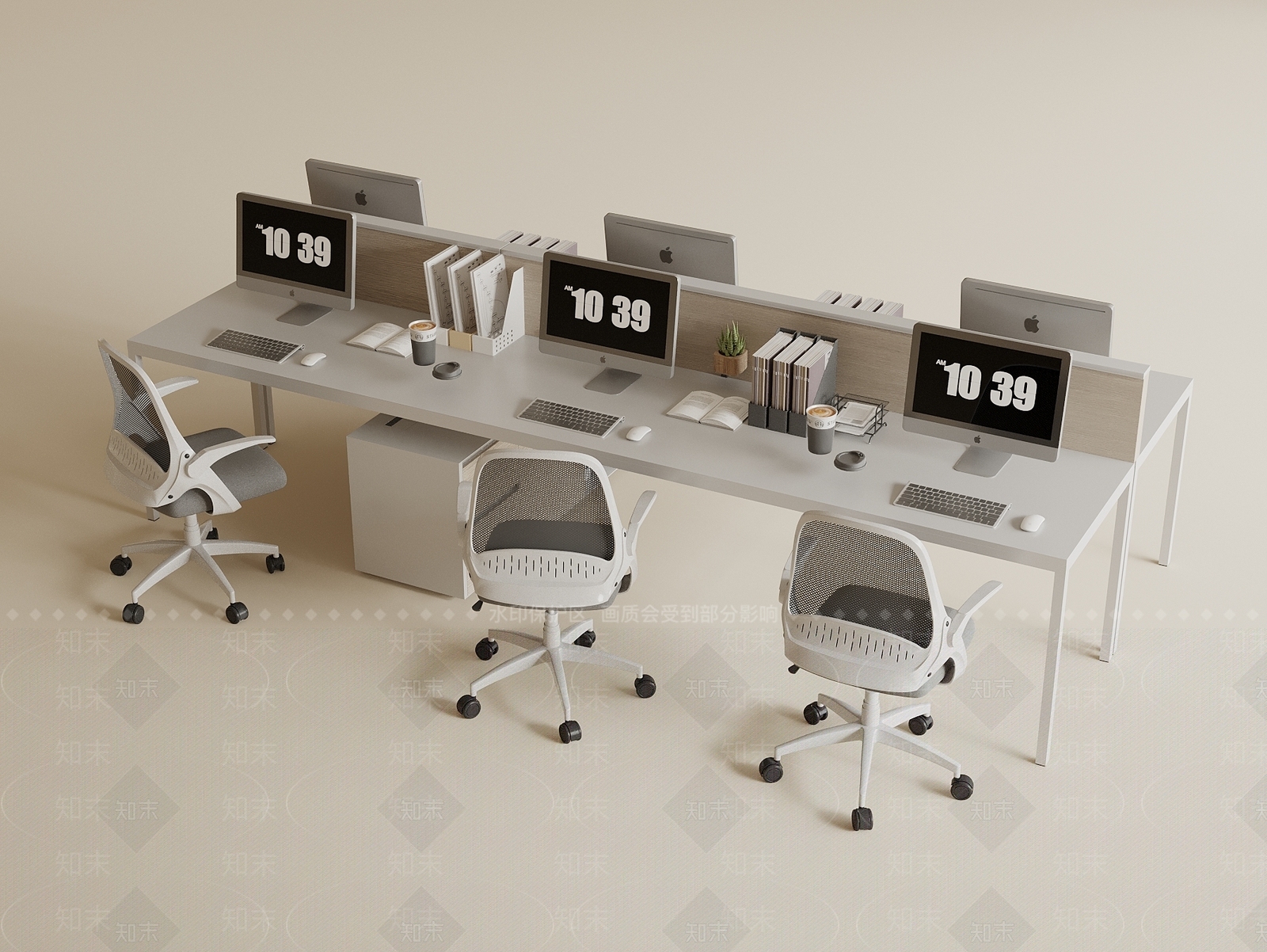 现代办公桌椅3D模型下载【ID:1190426980】