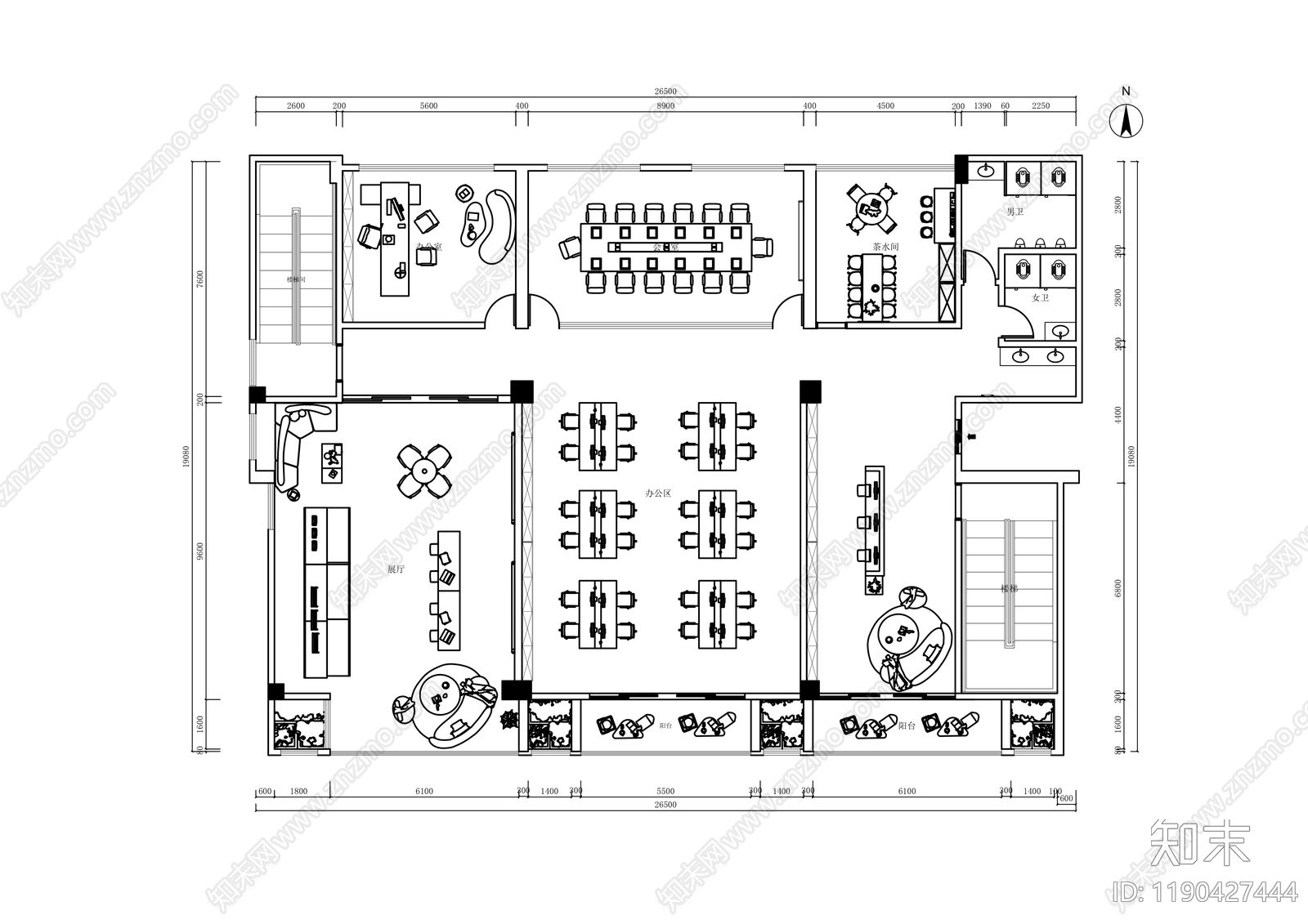 现代简约其他商业空间施工图下载【ID:1190427444】
