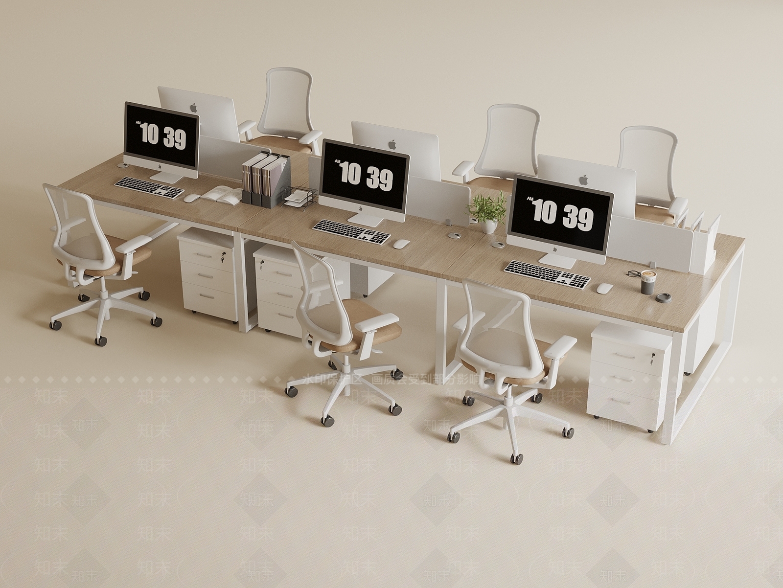 现代办公桌椅3D模型下载【ID:1190428791】