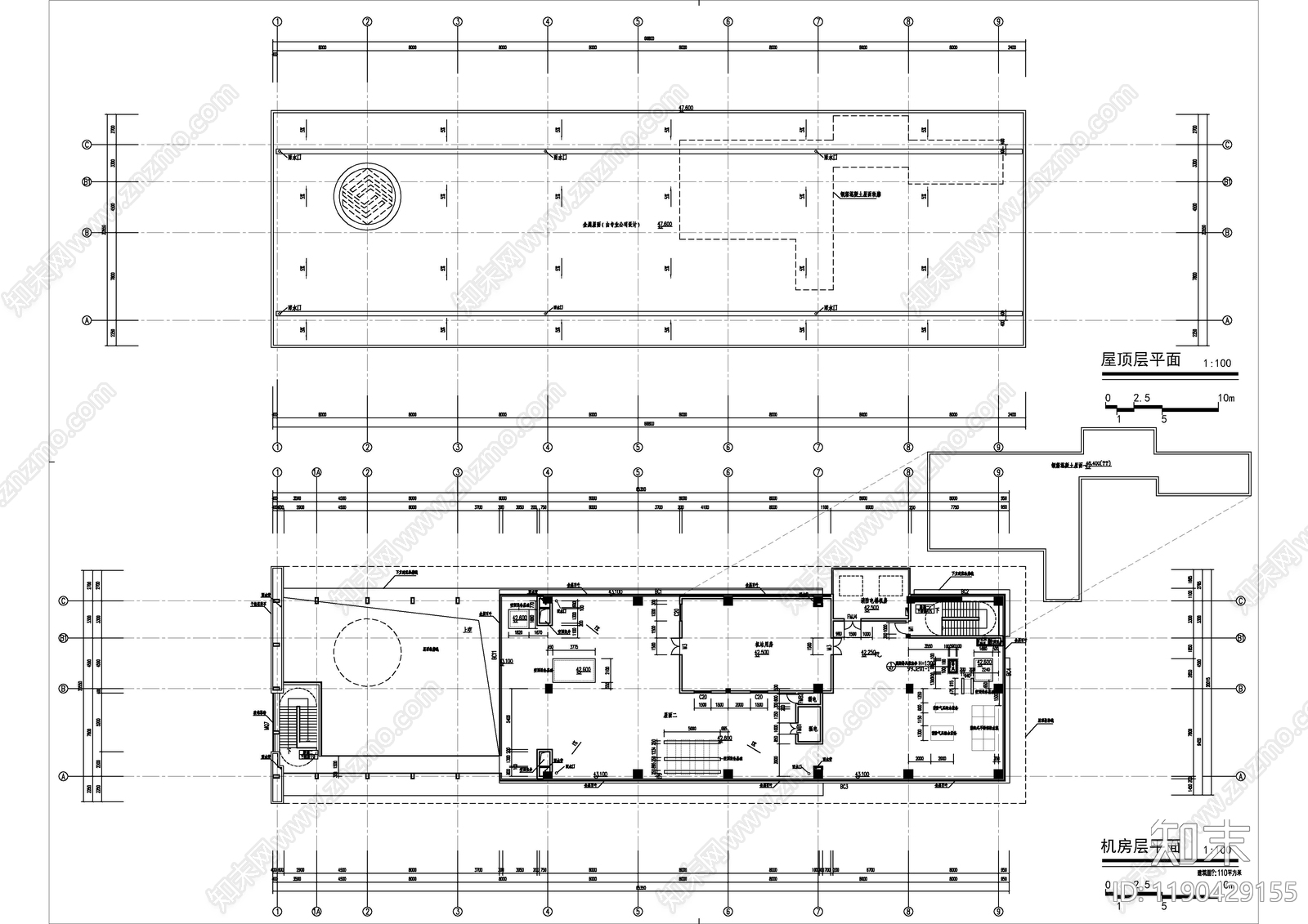 现代办公楼建筑cad施工图下载【ID:1190429155】