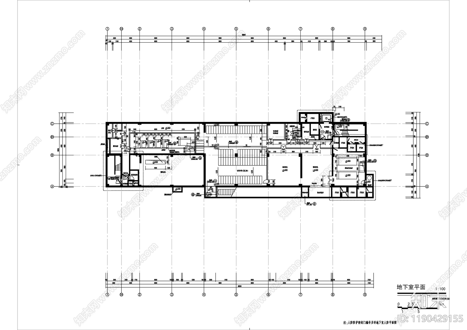 现代办公楼建筑cad施工图下载【ID:1190429155】