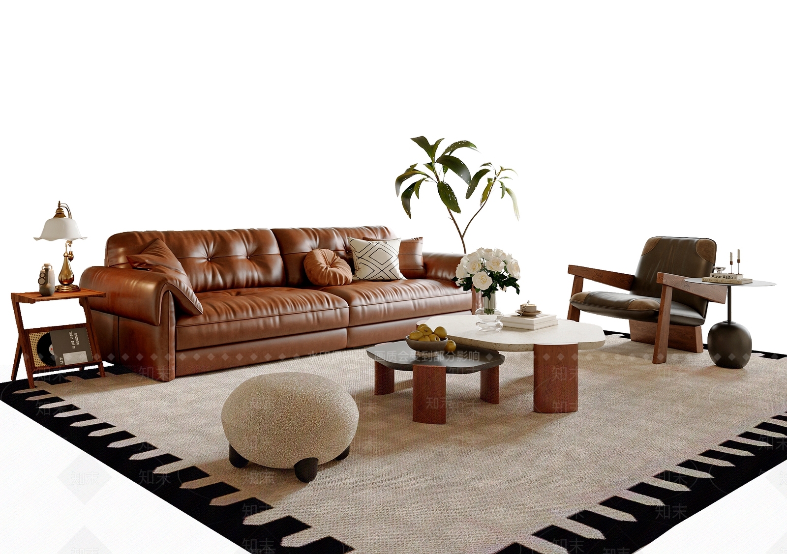 法式中古沙发组合SU模型下载【ID:1190432371】