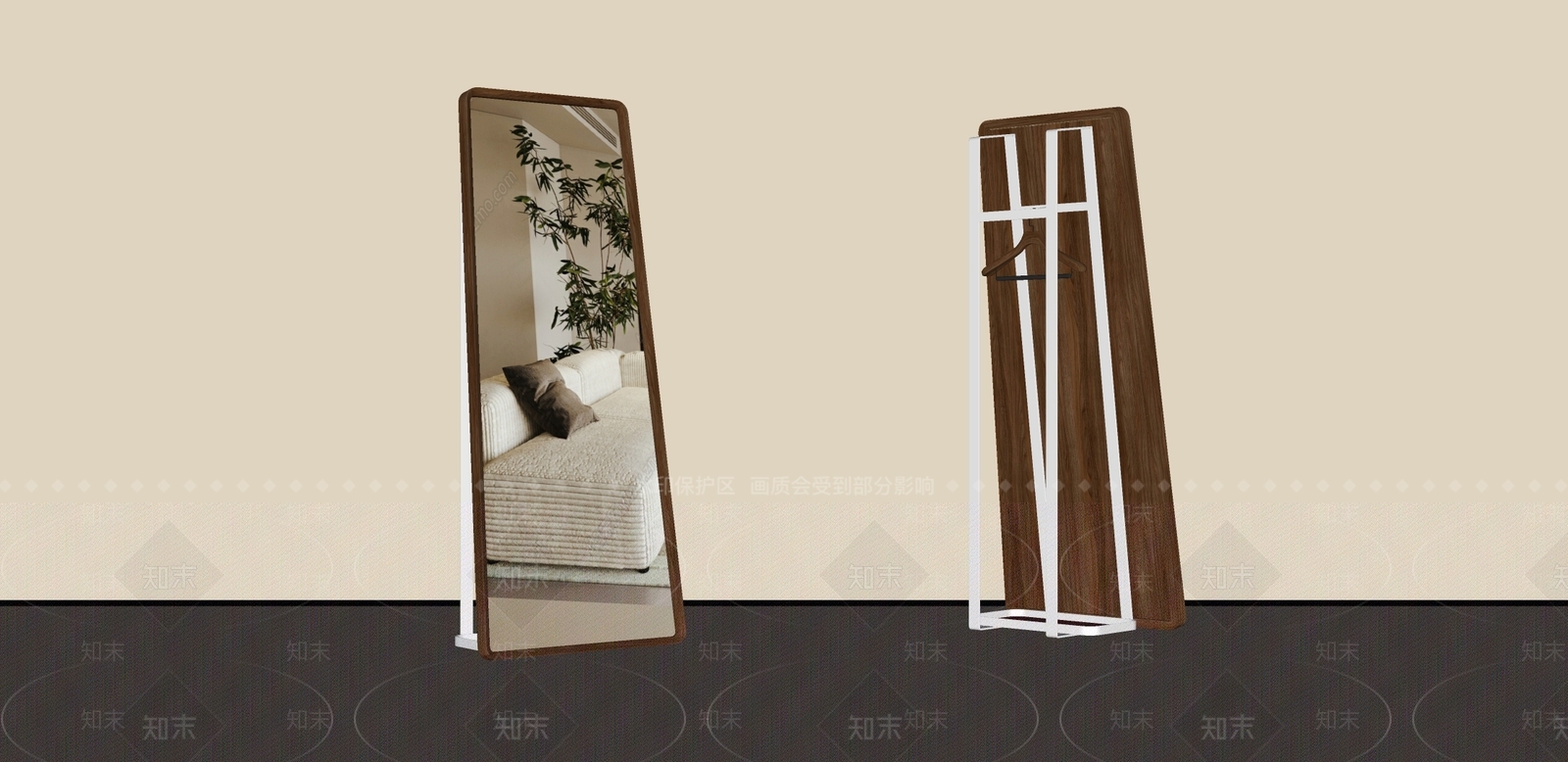 中古侘寂镜子SU模型下载【ID:1190436425】