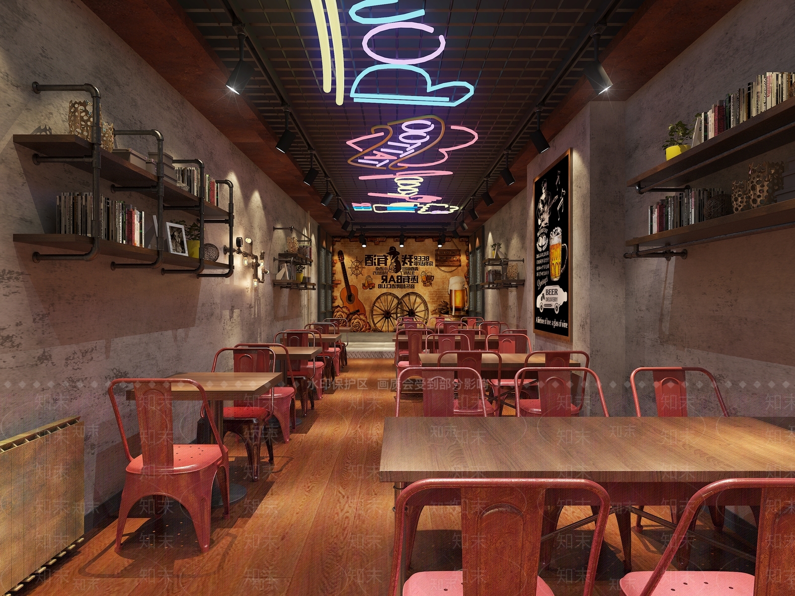 复古现代烧烤店3D模型下载【ID:1190440230】