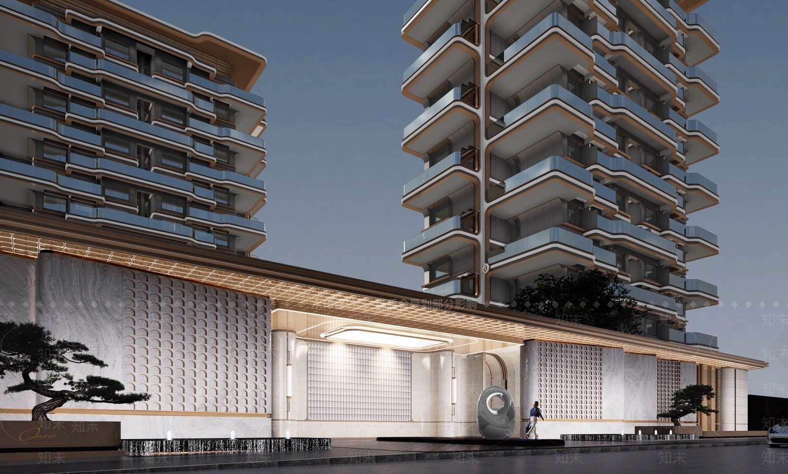 现代小区建筑SU模型下载【ID:1190443850】