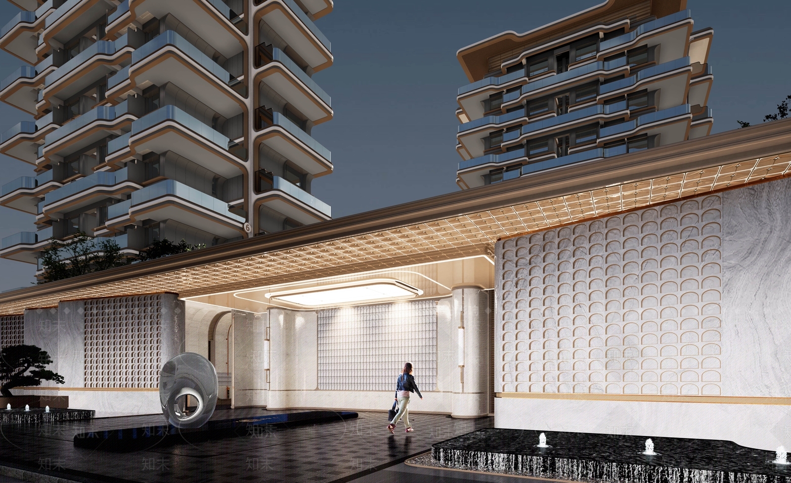 现代小区建筑SU模型下载【ID:1190443850】
