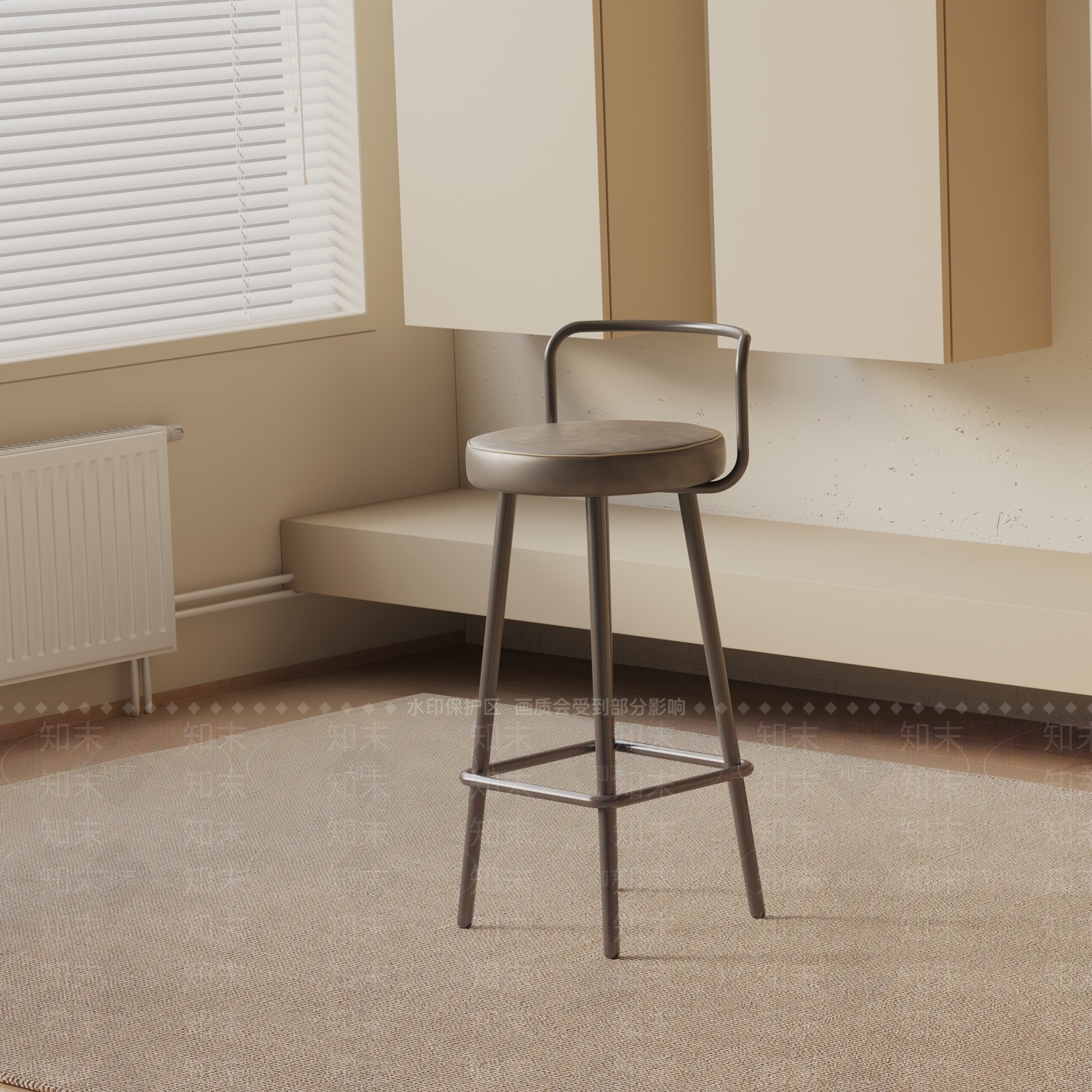 现代吧椅3D模型下载【ID:1190440978】