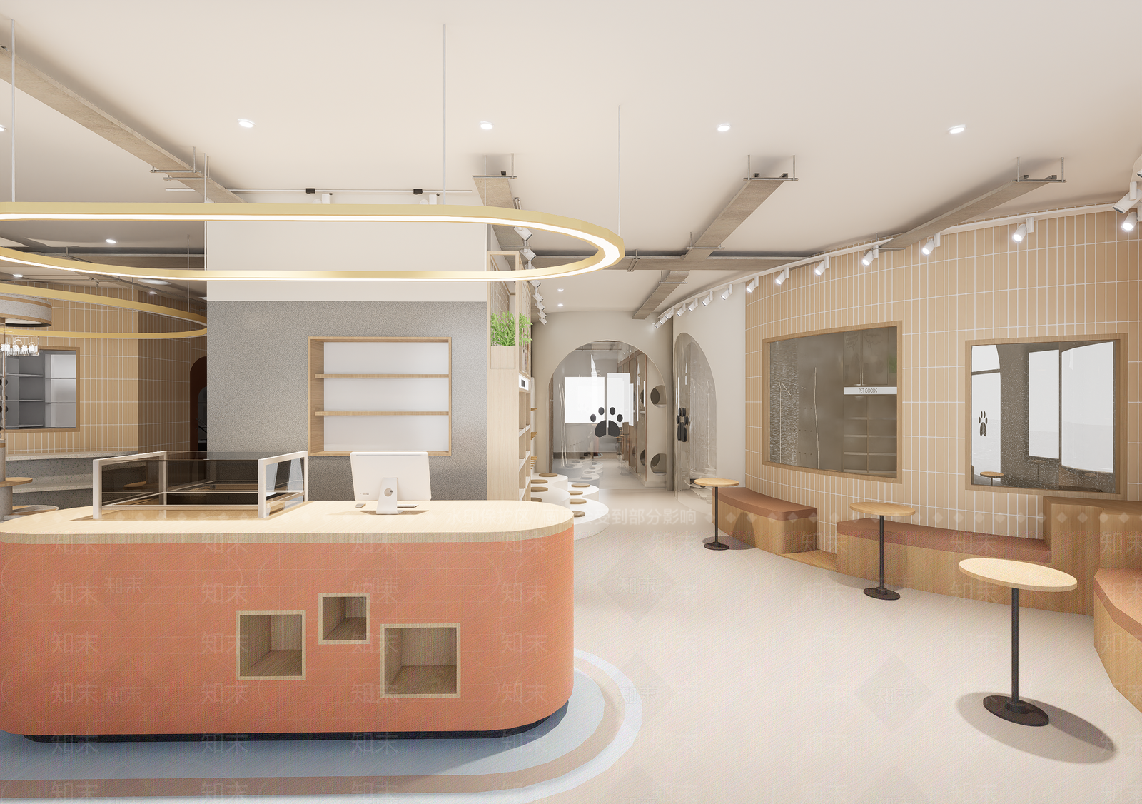 现代奶油宠物店SU模型下载【ID:1190441606】