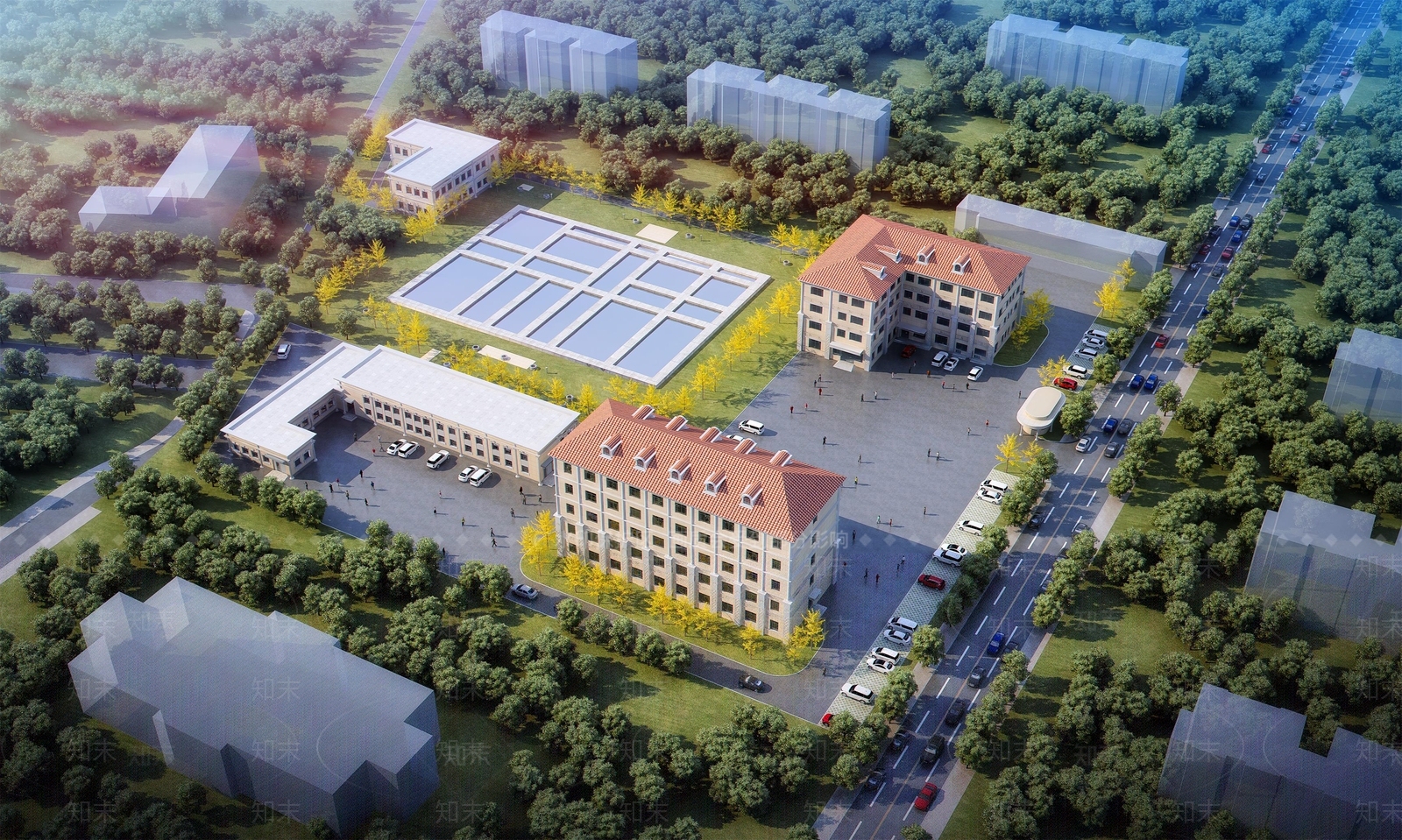 现代办公楼3D模型下载【ID:1190447384】