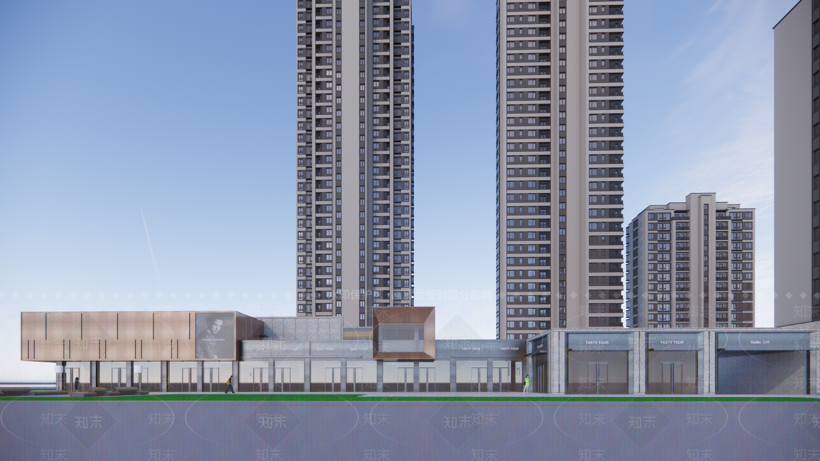 现代小区建筑SU模型下载【ID:1190450067】