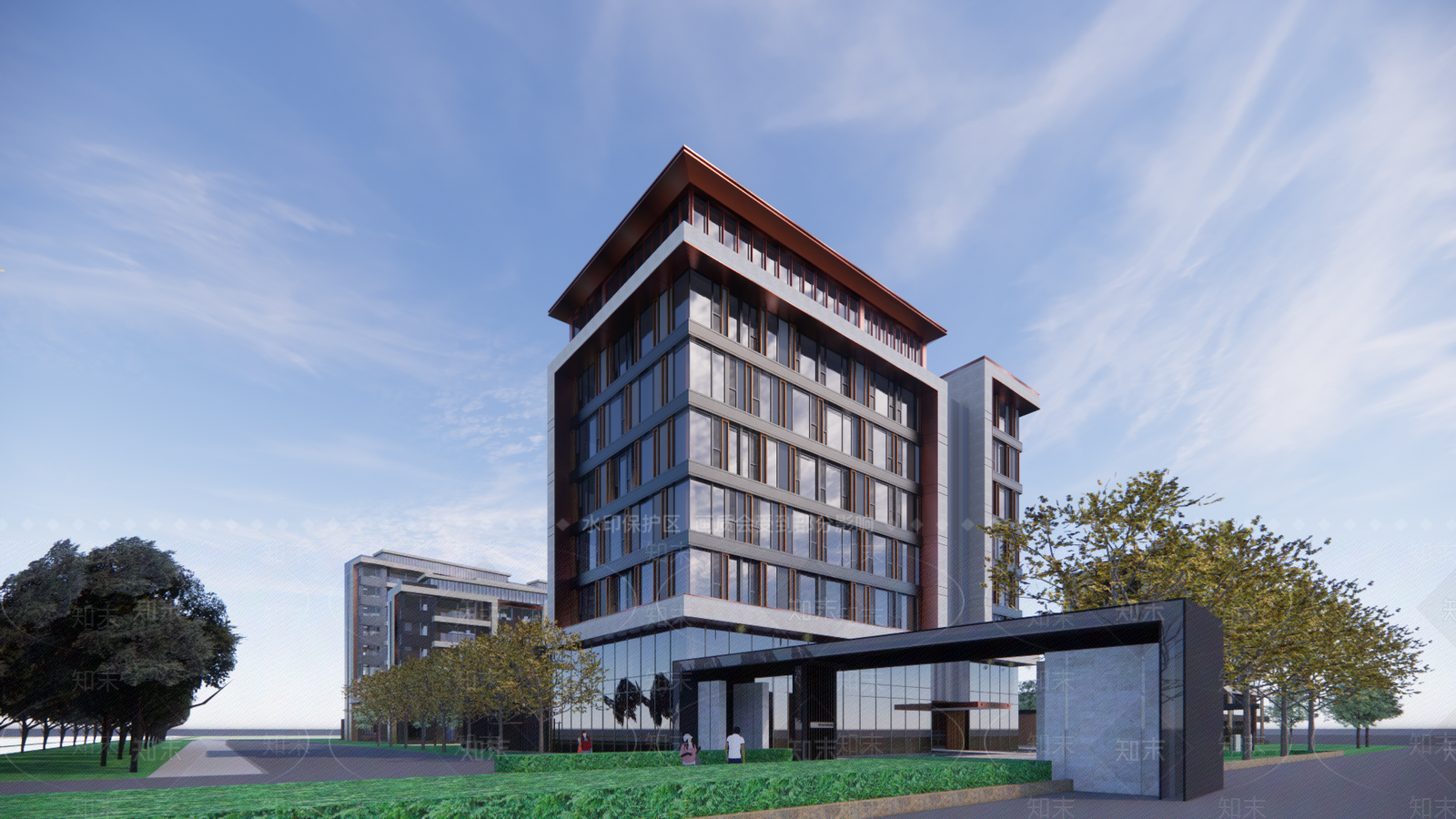 现代小区建筑SU模型下载【ID:1190450715】