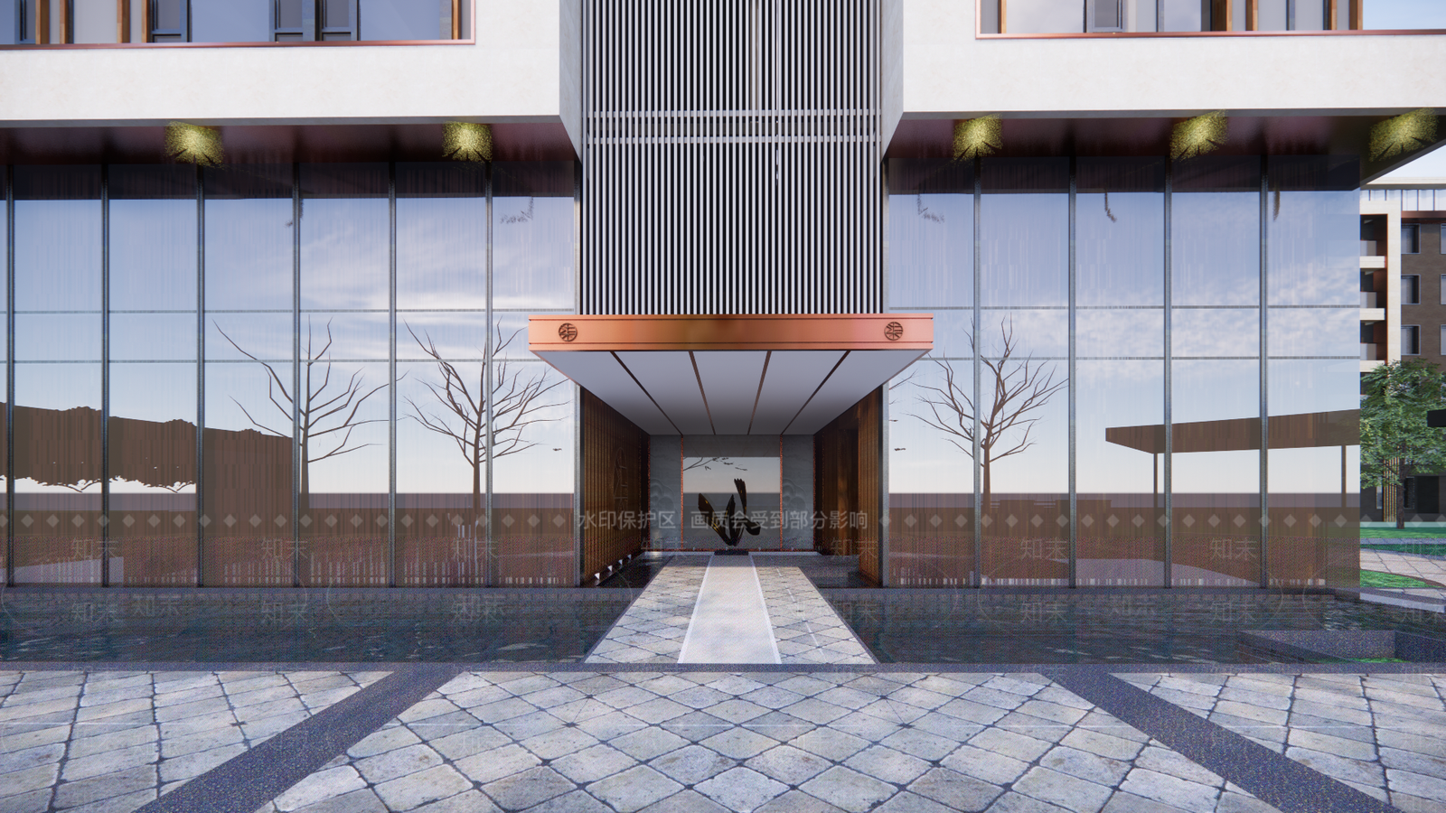 现代小区建筑SU模型下载【ID:1190450715】