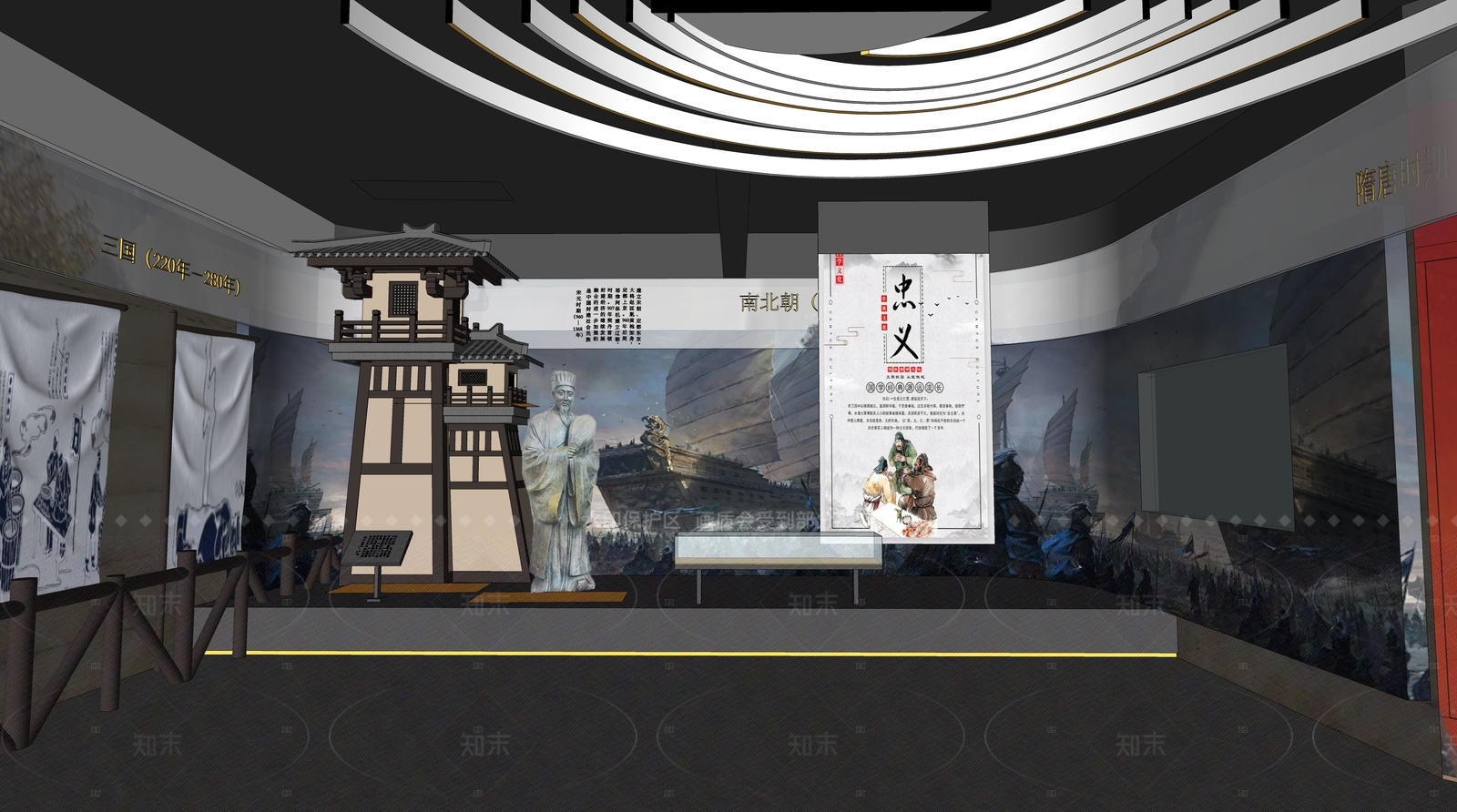 新中式博物馆SU模型下载【ID:1215950847】