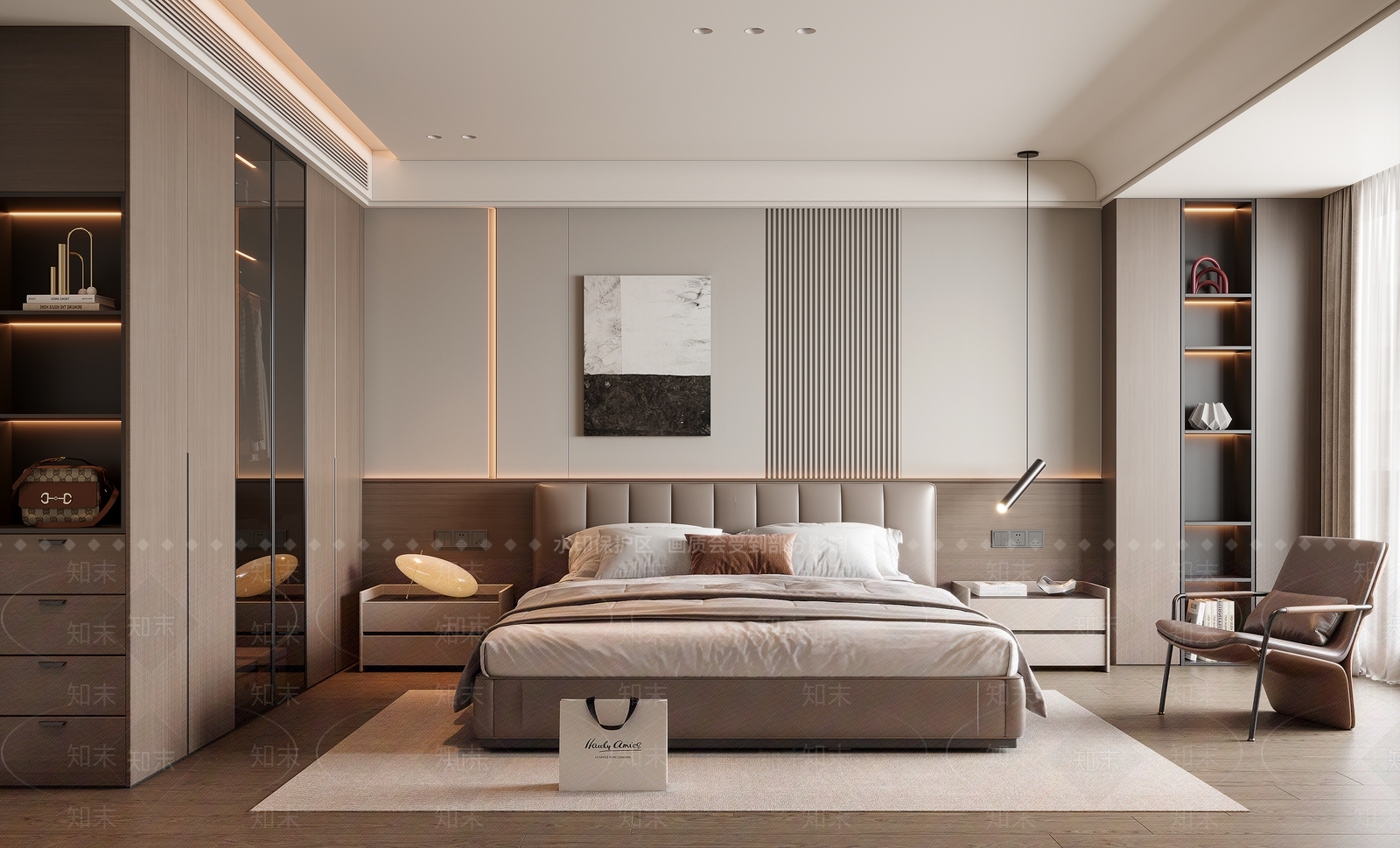现代意式家居卧室3D模型下载【ID:1190456897】