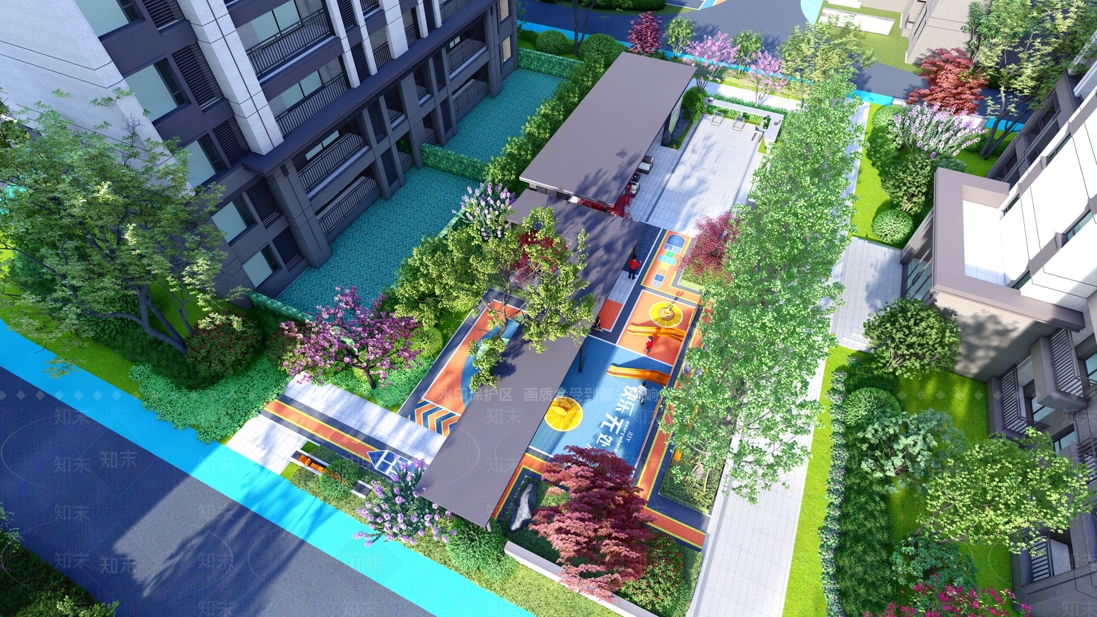 新中式小区景观SU模型下载【ID:1190456586】