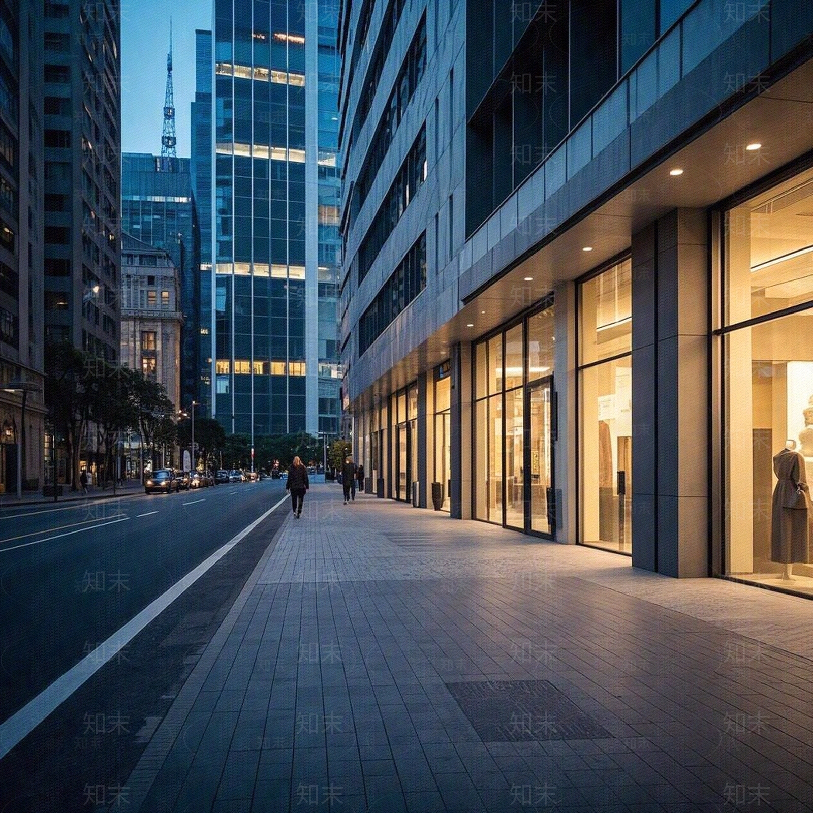 现代街道外景贴图下载【ID:1190456956】