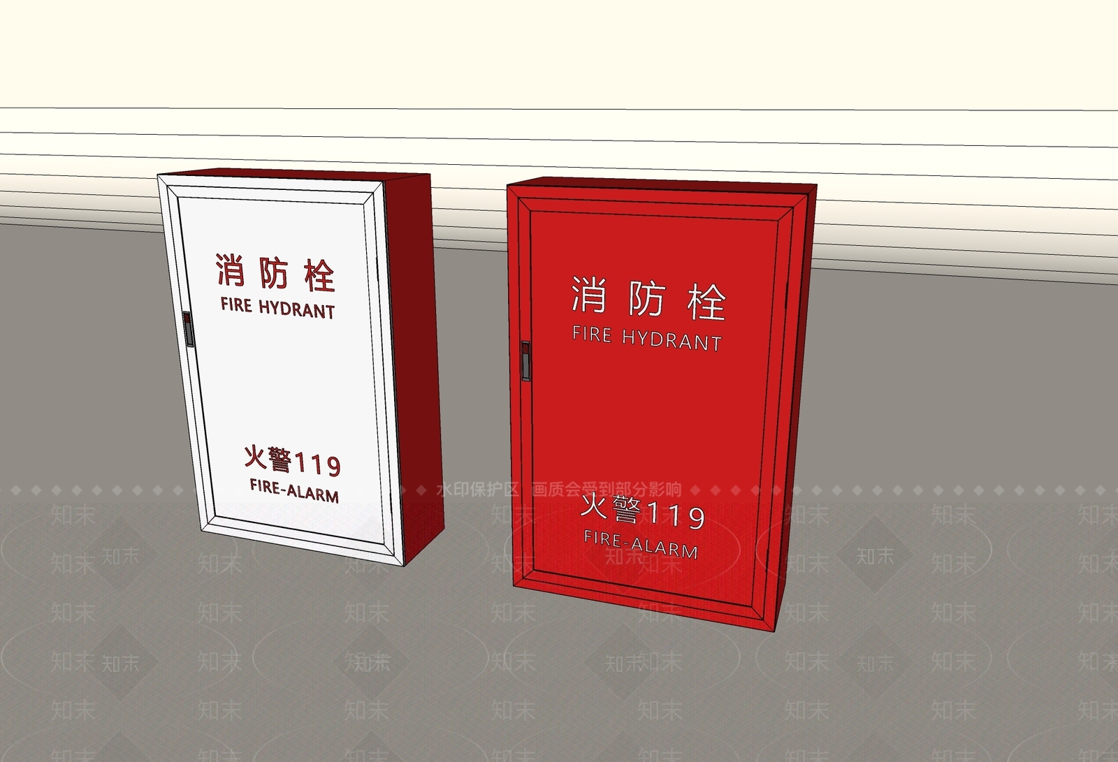 消防栓SU模型下载【ID:1190458678】