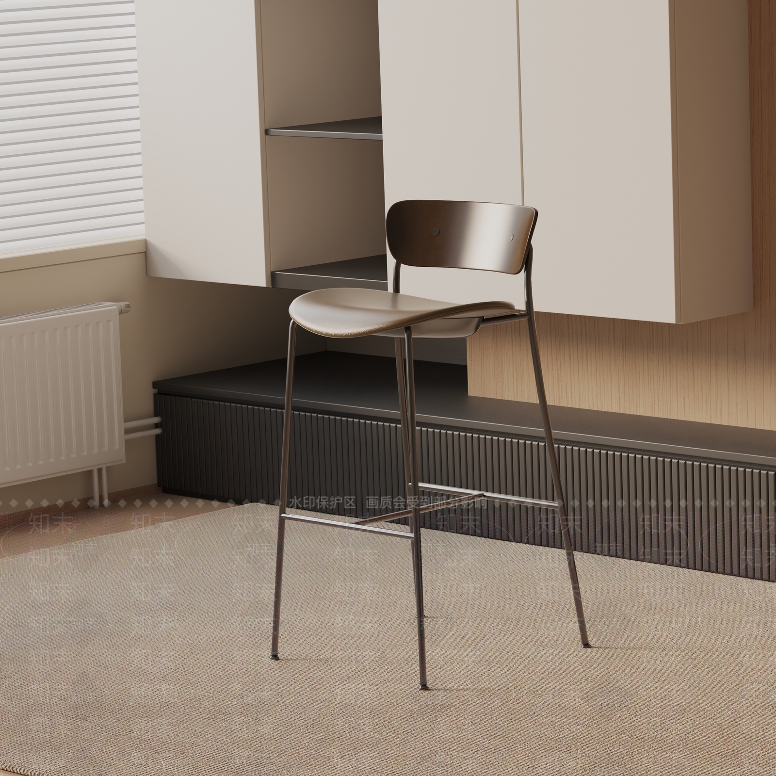 现代吧椅3D模型下载【ID:1190460907】