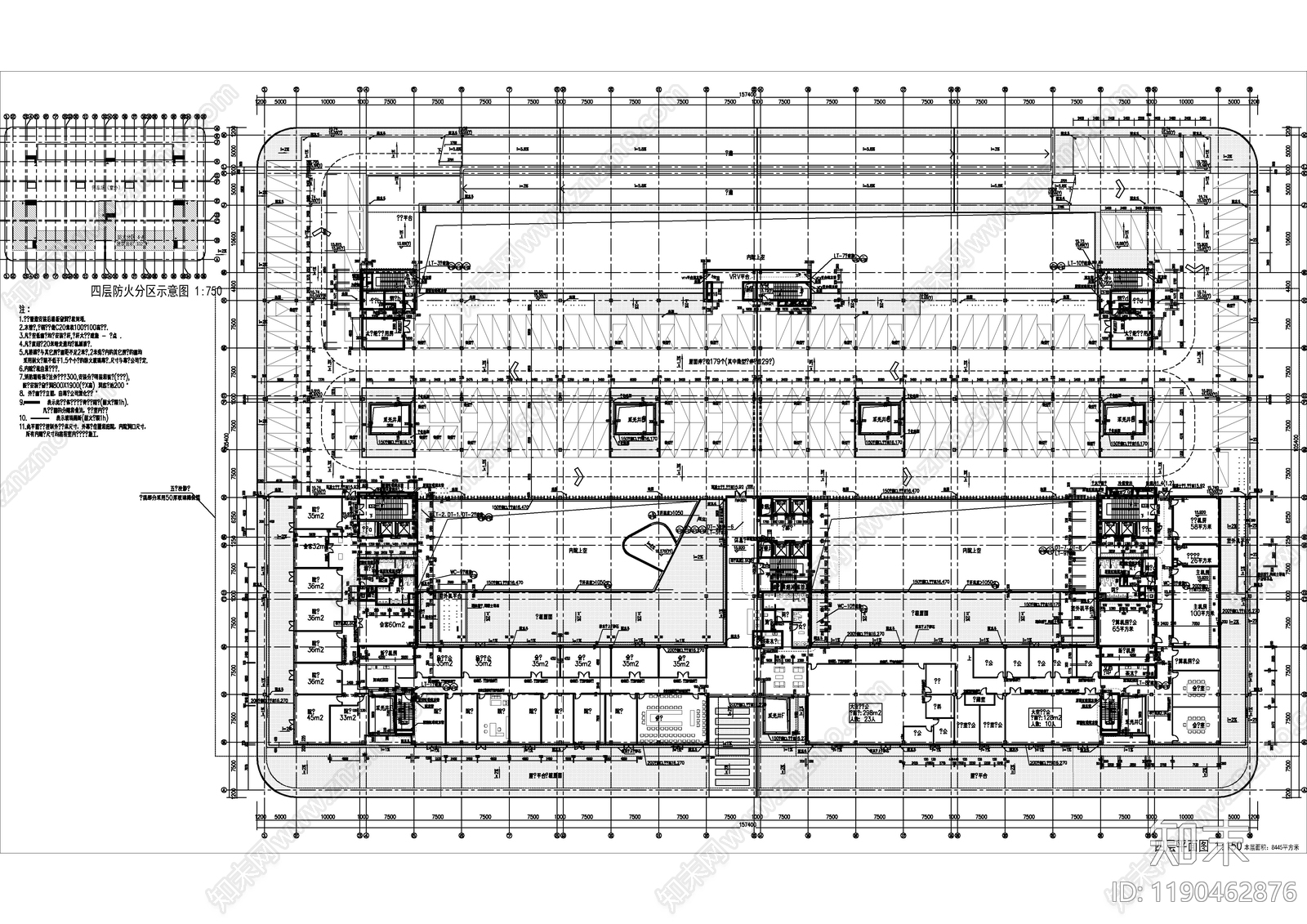 现代产业园建筑cad施工图下载【ID:1190462876】