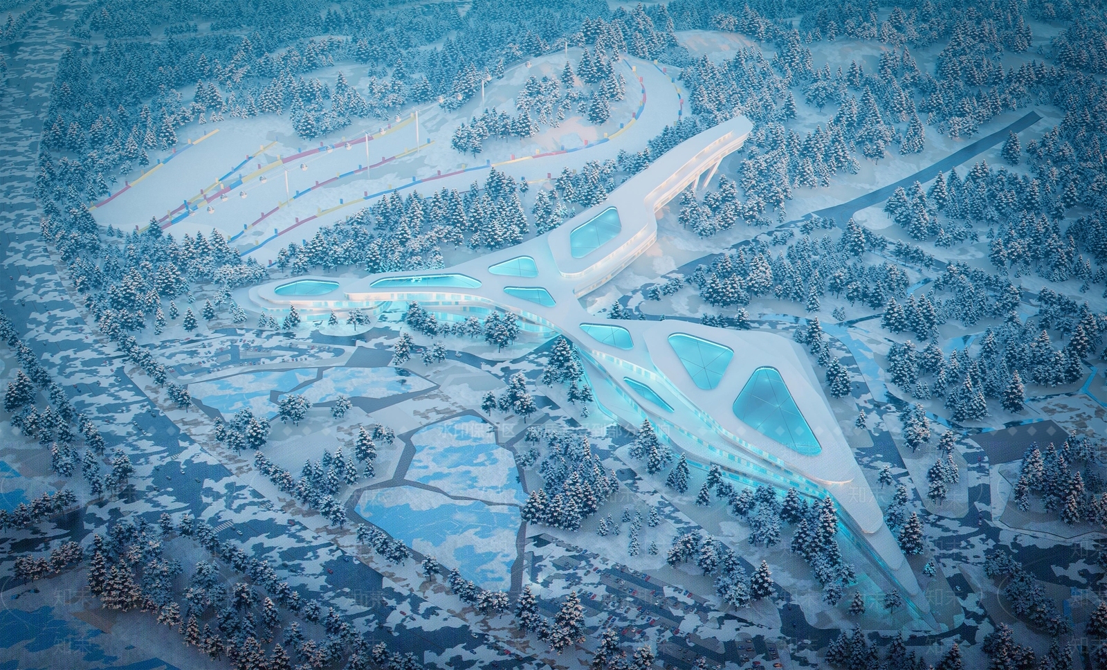 现代鸟瞰规划3D模型下载【ID:1190465759】