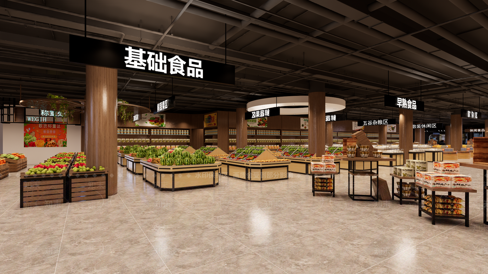 现代超市SU模型下载【ID:1190466171】