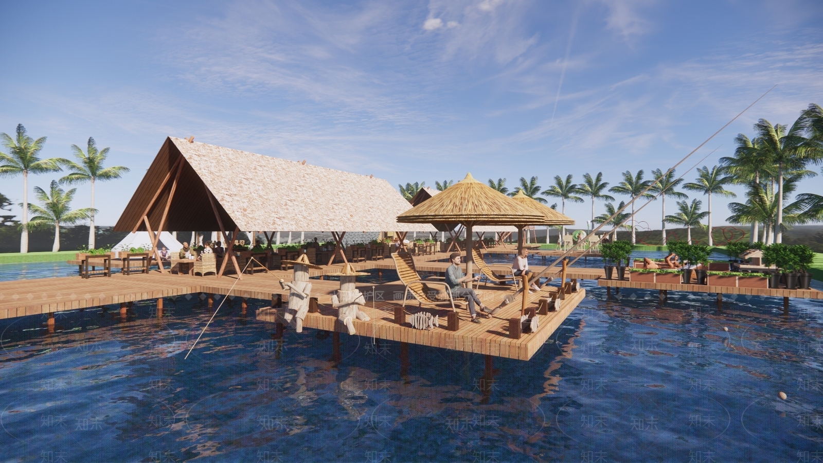 现代景观公园SU模型下载【ID:1190465780】